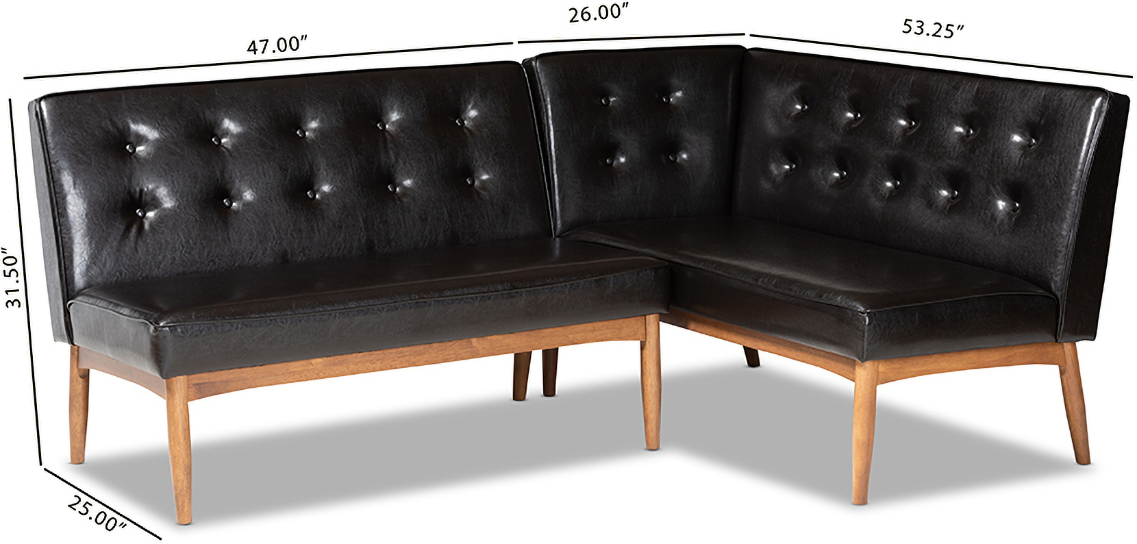 Baxton Studio Arvid Mid-Century Modern Dark Brown Faux ...