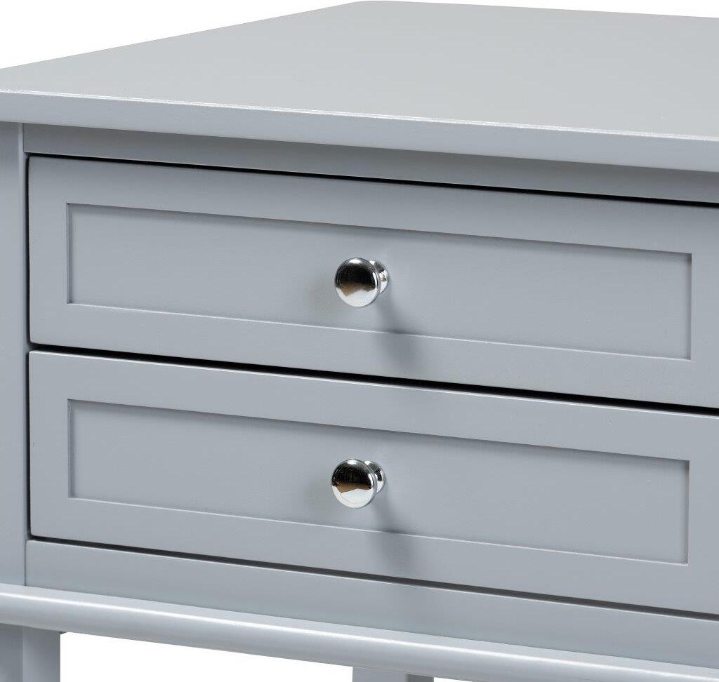 light grey wood nightstand