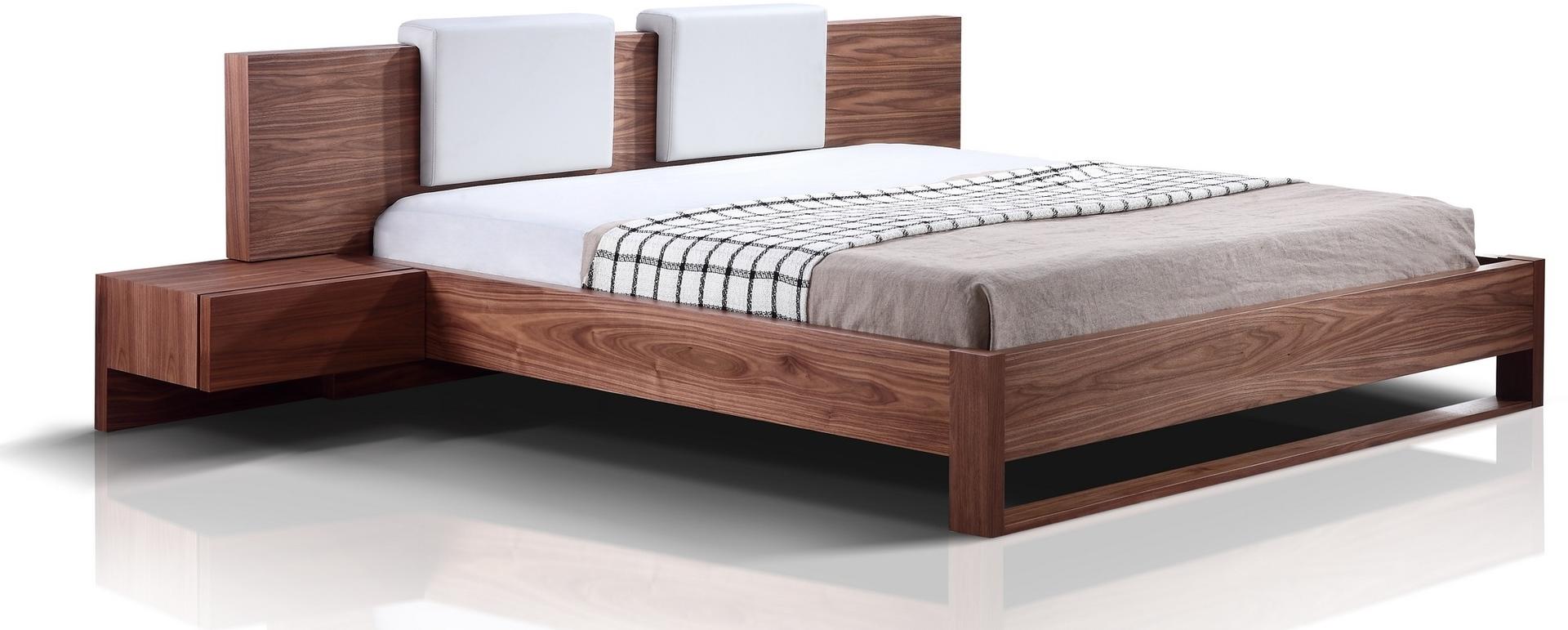 Bay Walnut King Platform Bed With Nightstands - 1StopBedrooms.