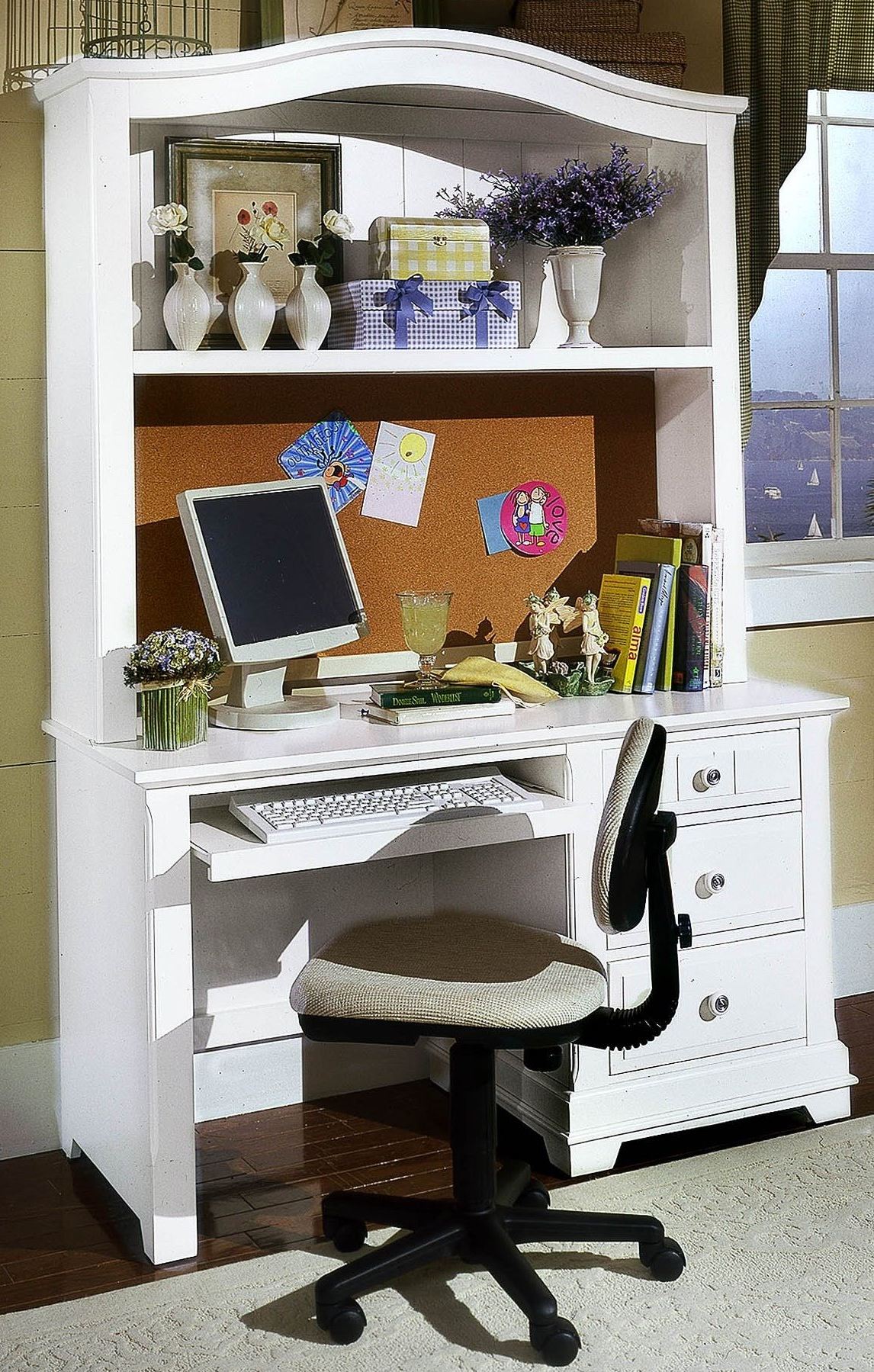 The Cottage Snow White Computer Desk With Hutch 1stopbedrooms