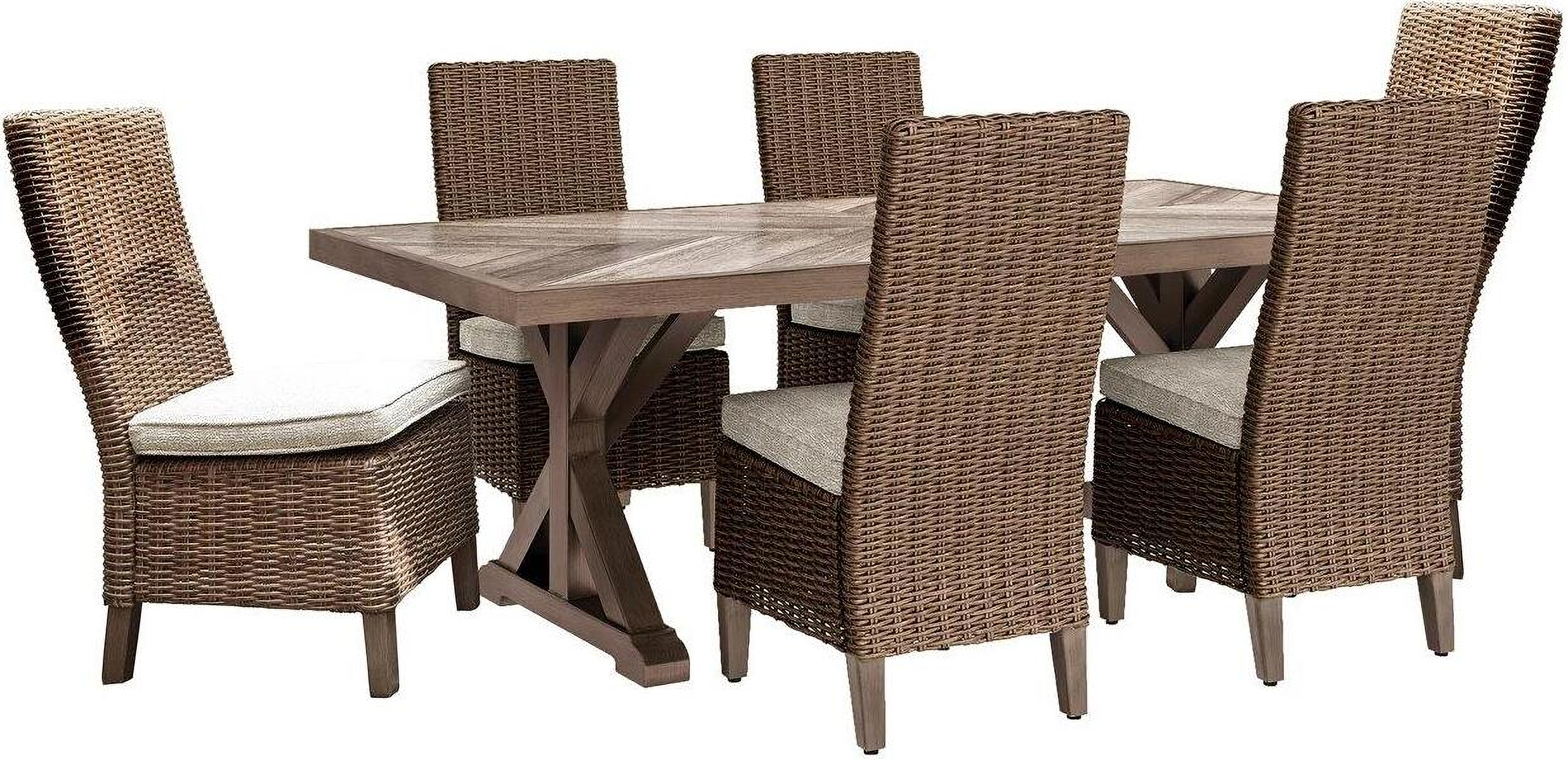 Beachcroft Beige Rectangular Outdoor Dining Set ... Beachcroft Beige Rectangular Outdoor Dining Set ... on Beachcroft Beige Outdoor Living Room Set id=42394