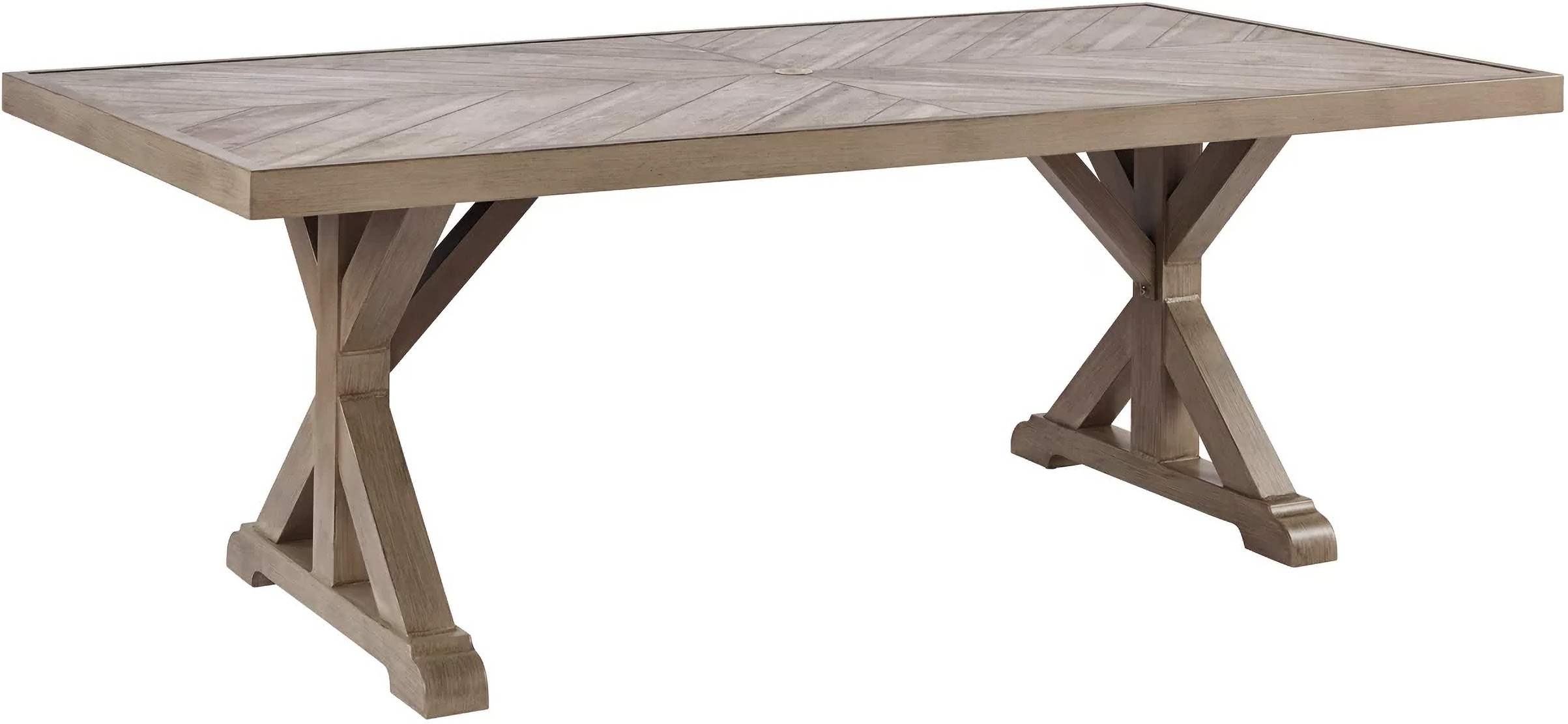Beachcroft Beige Rectangular Outdoor Dining Set ... Beachcroft Beige Rectangular Outdoor Dining Set ... on Beachcroft Beige Outdoor Living Room Set id=54864