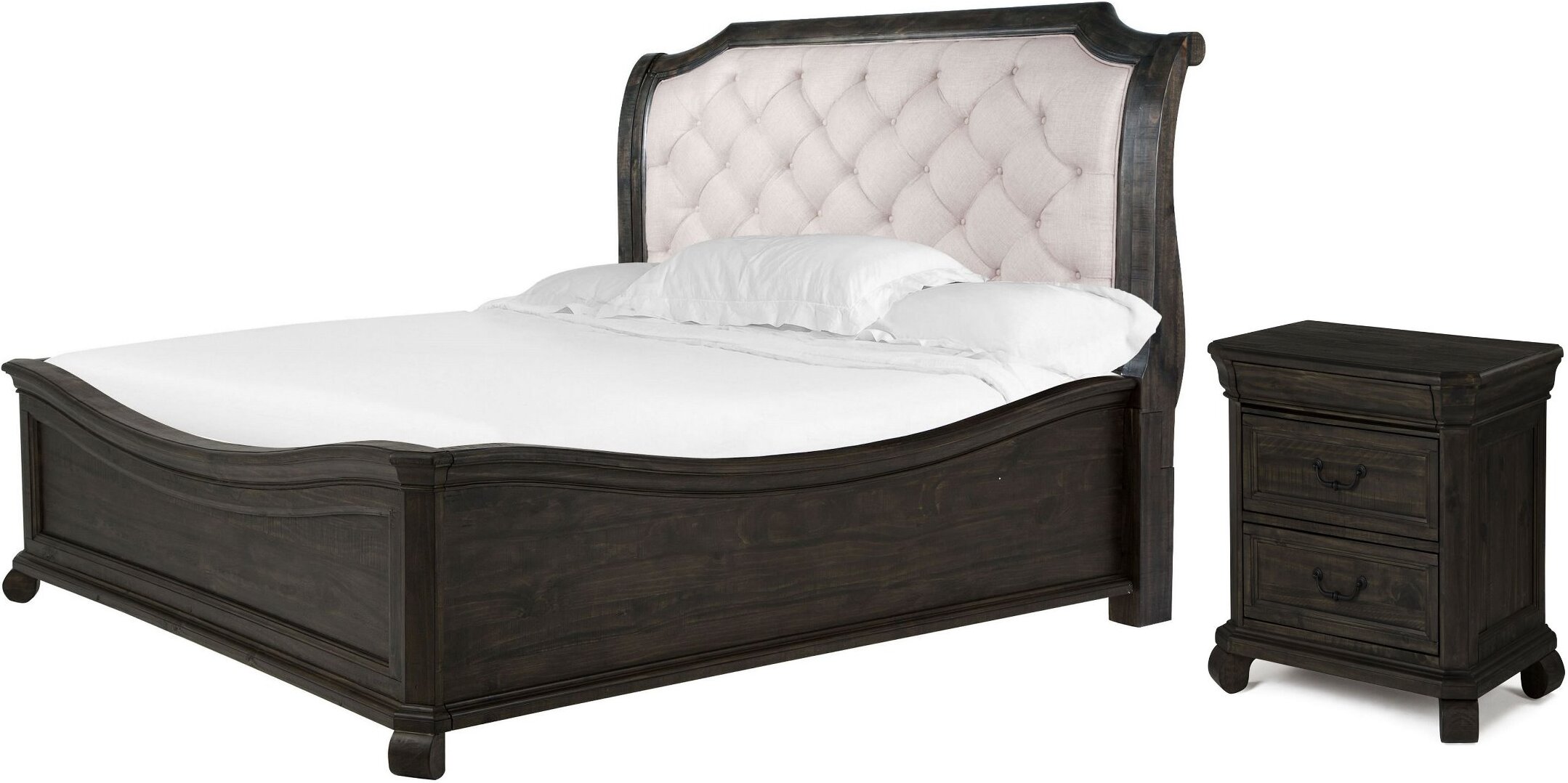 Magnussen Bellamy Peppercorn Sleigh Bedroom Set With Shaped Bellamy Peppercorn Sleigh Bedroom Set With Shaped Footboard A Gallery