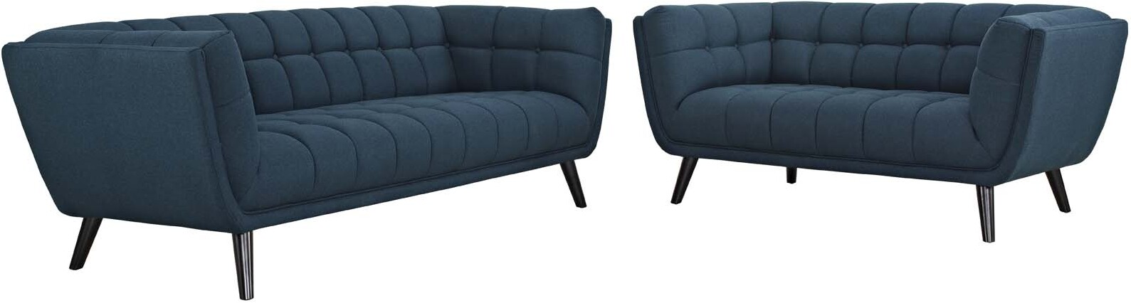 Bestow Blue 2 Piece Upholstered Fabric Sofa And Loveseat Set Eei 2975 Blu Set 1stopbedrooms