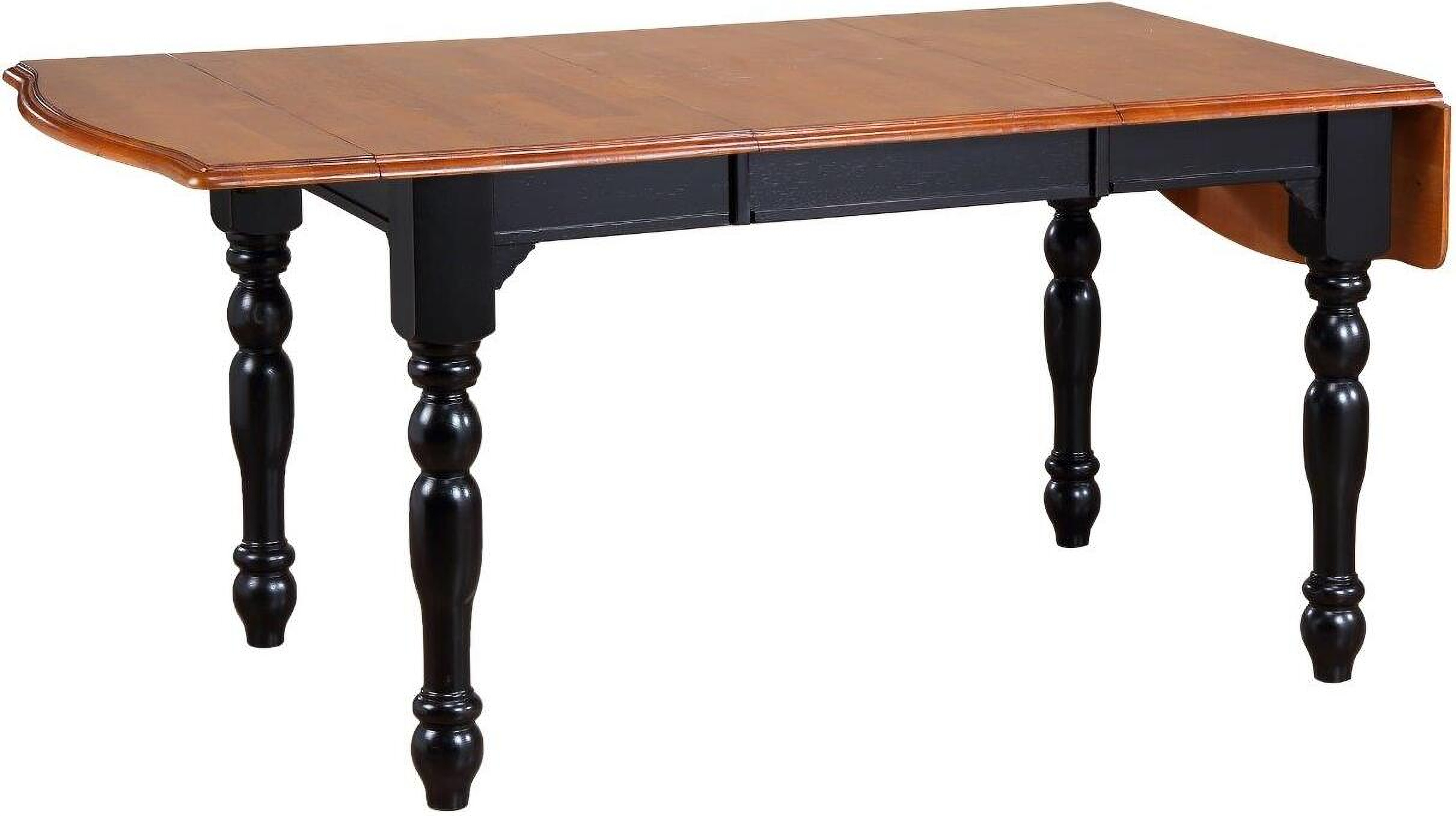 Black Cherry Selections Antique Black With Cherry Top Drop Leaf Extendable Dining Table 1stopbedrooms