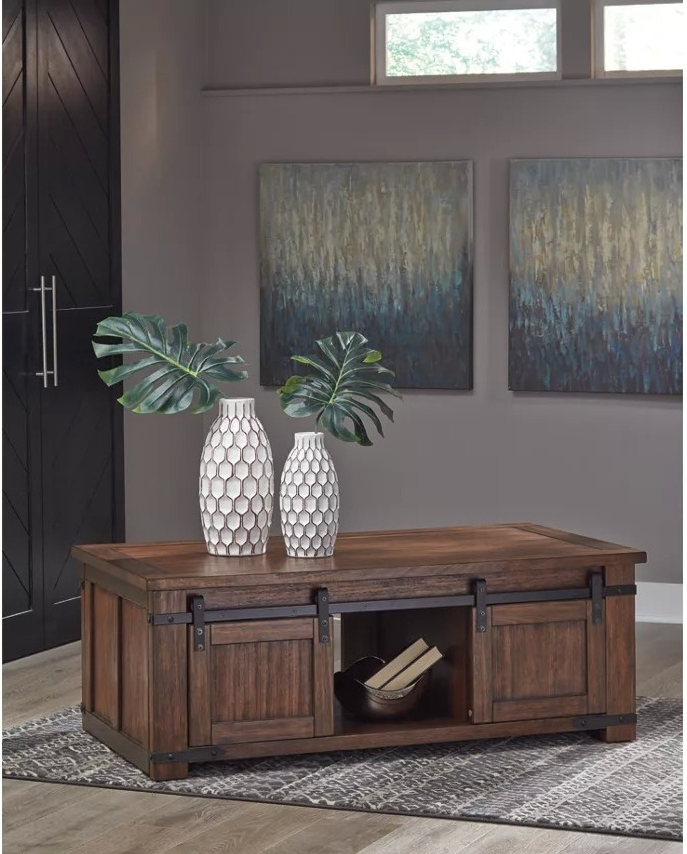 Budmore Brown Rectangular Cocktail Table - 1StopBedrooms.