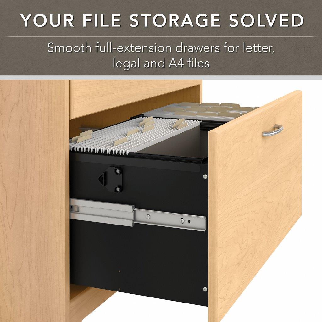 Bush Furniture Cabot 2 Drawer Lateral File Cabinet In Natural Maple