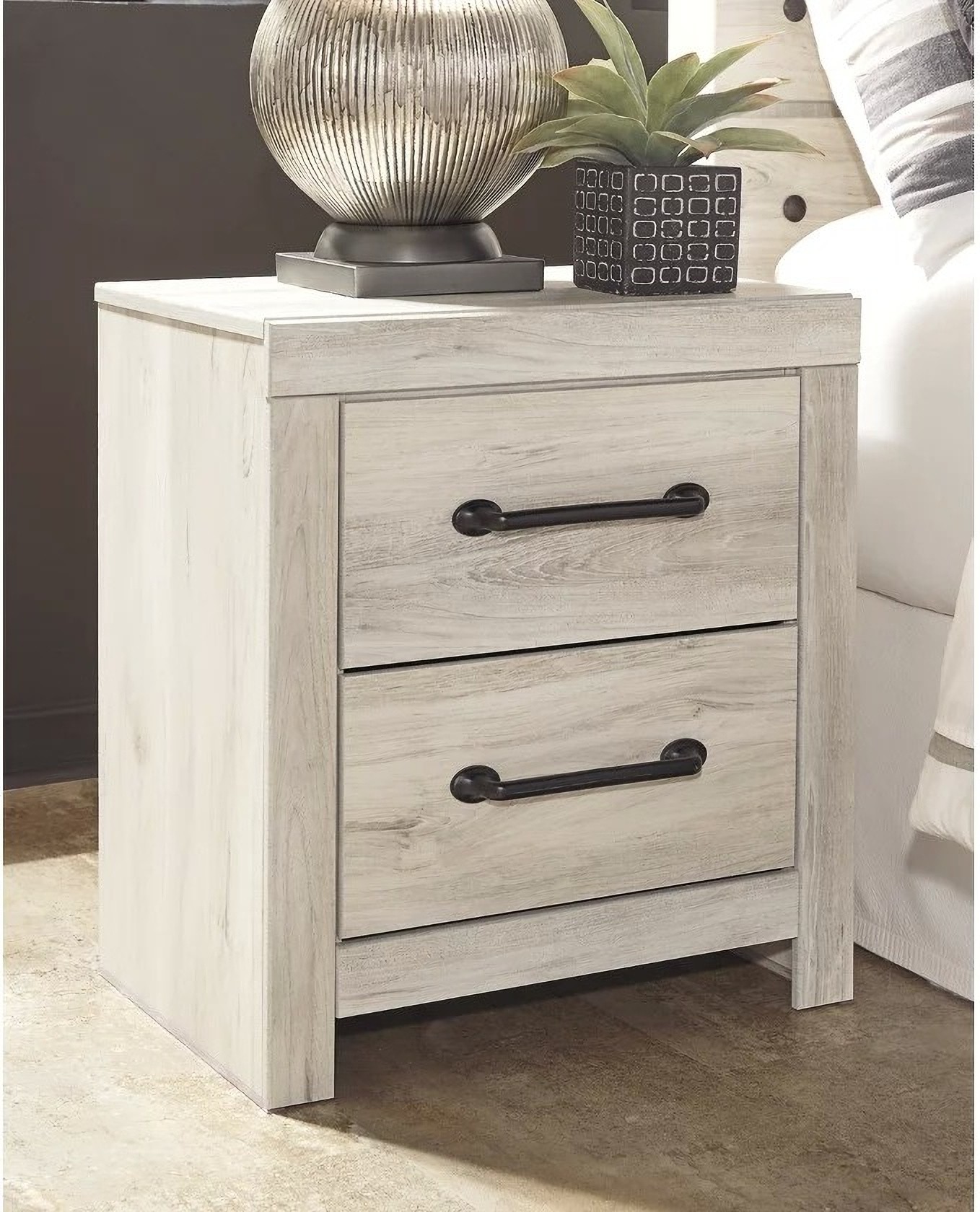 Cambeck White Wash Two Drawer Night Stand B192-92 - 1StopBedrooms.