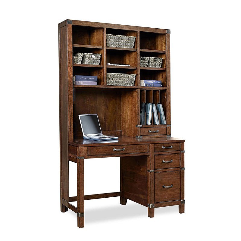 Canfield 50 Inch Single Pedestal Desk W Hutch 1stopbedrooms