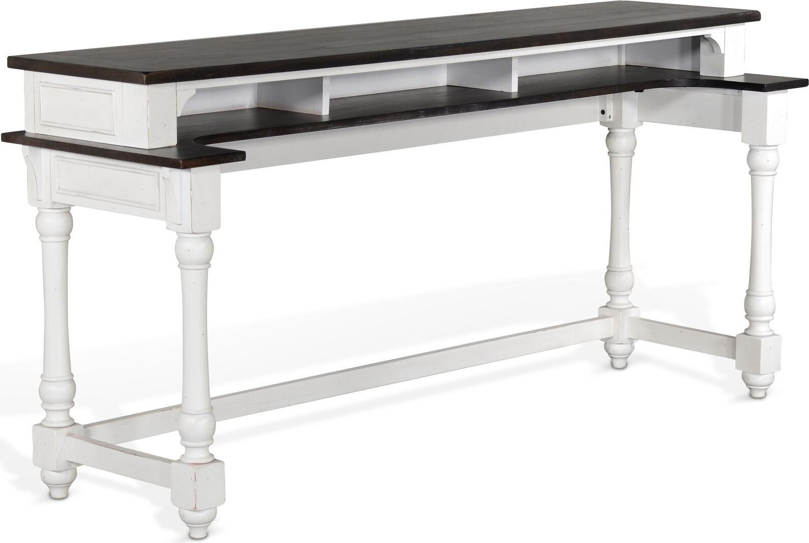 Carriage House Off White And Dark Brown Console Table 1stopbedrooms