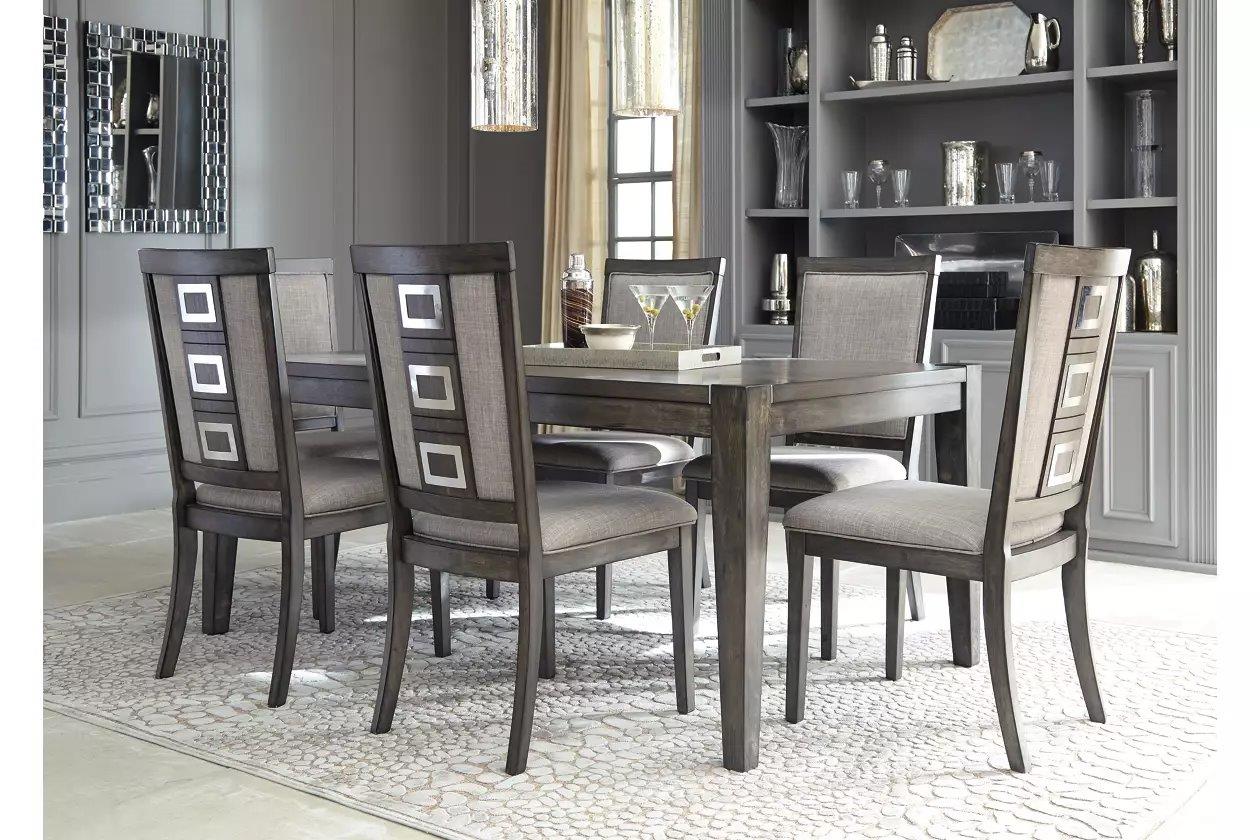 Chadoni Gray Rectangular Extendable Dining Room Set 1StopBedrooms.