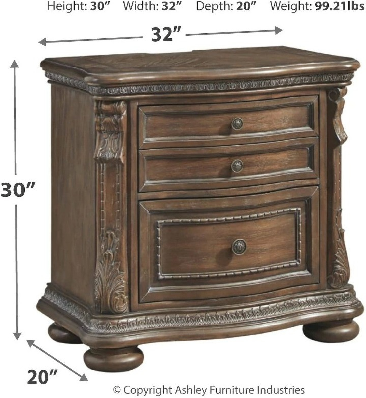 Charmond Brown Two Drawer Nightstand 1stopbedrooms