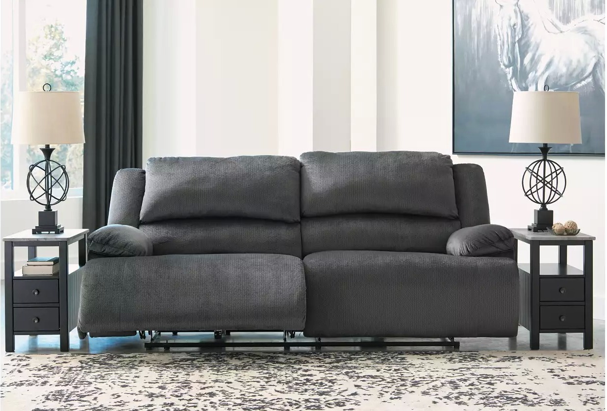 Clonmel Charcoal 2 Seat Reclining Sofa 1stopbedrooms