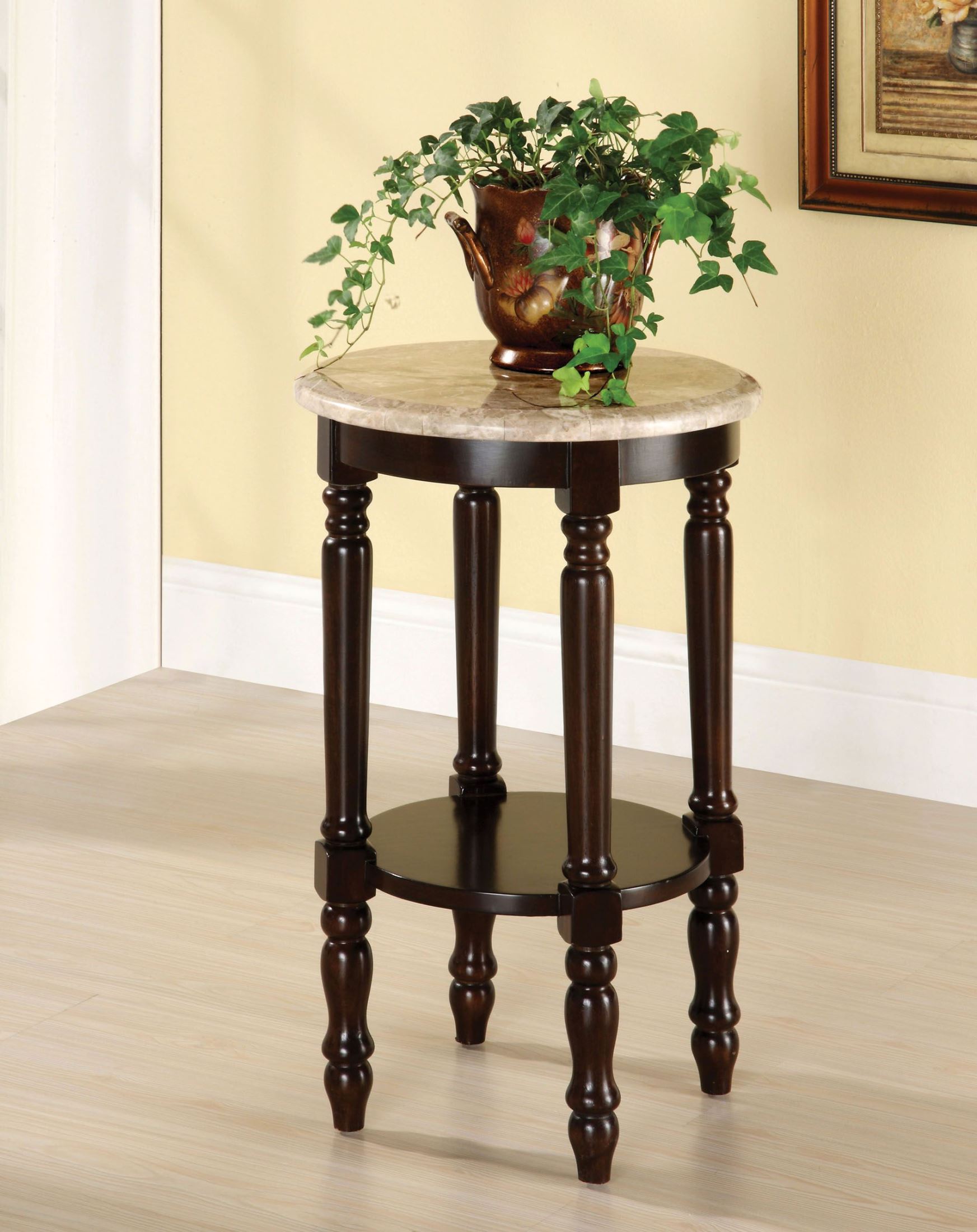 Santa Clarita Round Marble Top Plant Stand 1StopBedrooms.