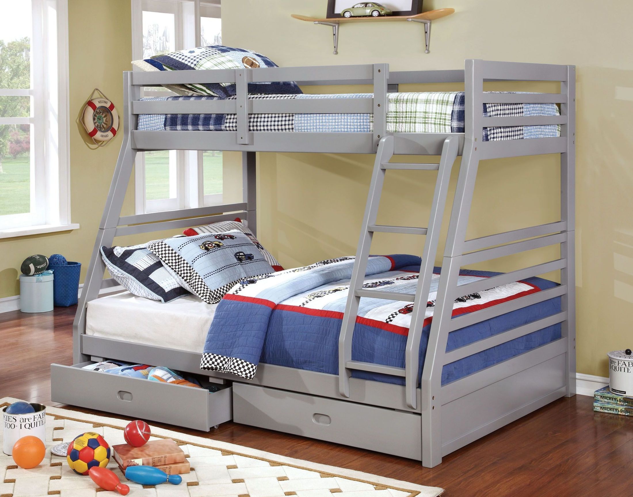 California Iii Gray Twin Over Full Bunk Bed - 1StopBedrooms.