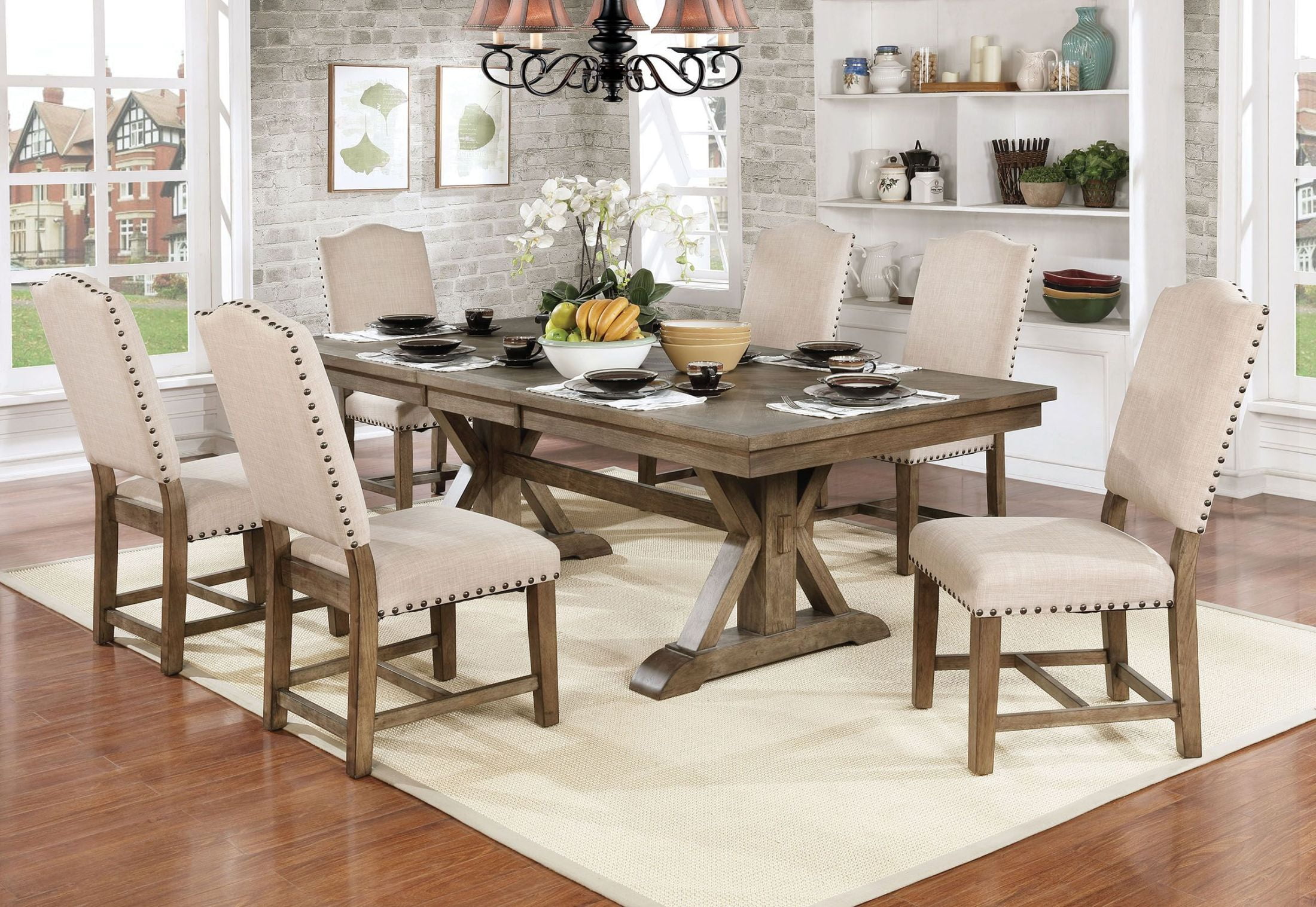 Julia Light Oak Extendable Dining Room Set 1StopBedrooms.