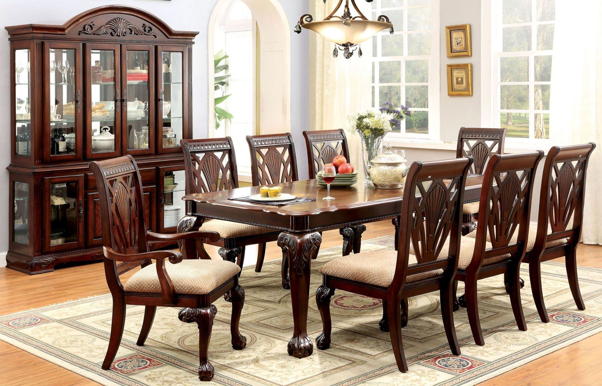 traditional cherry dining room table