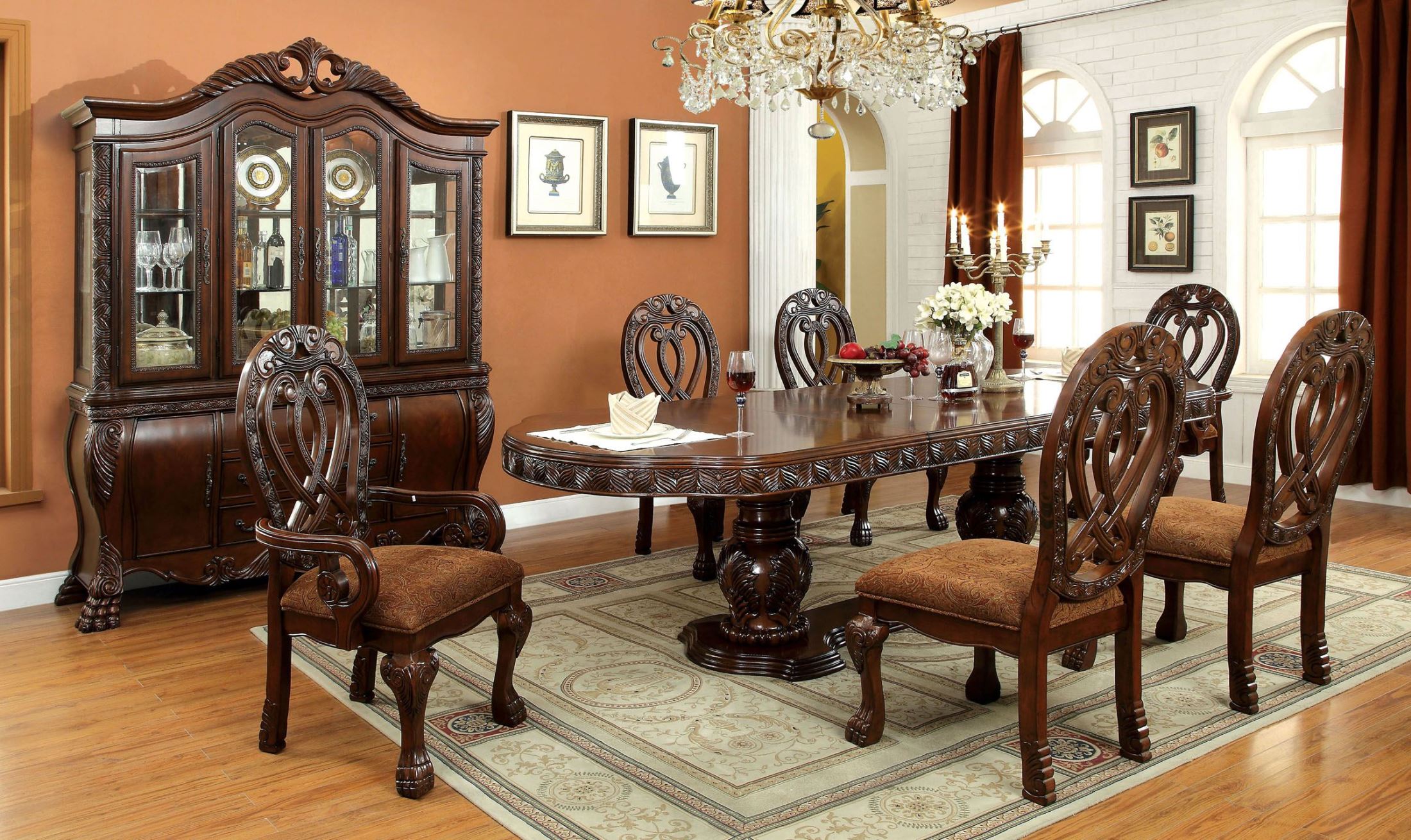 Wyndmere Cherry Arm Chair Set of 2 - 1StopBedrooms.