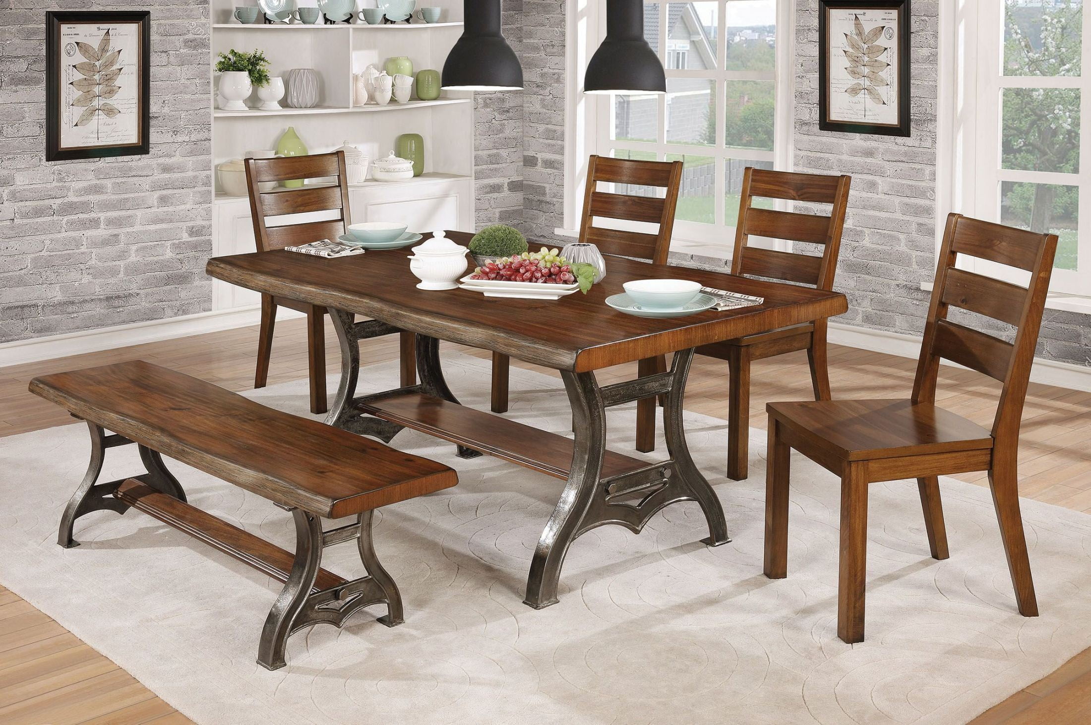 Leann Brown Cherry Dining Room Set