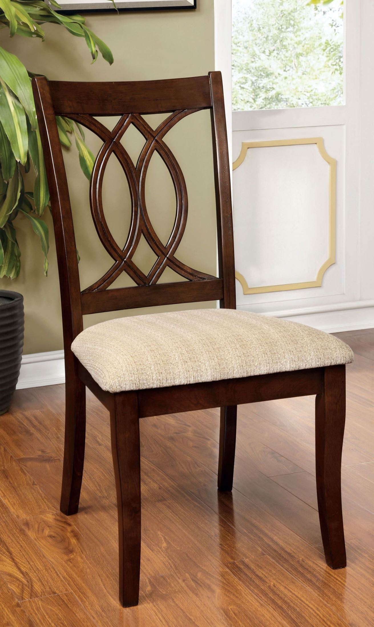 Carlisle Brown Cherry Side Chair Set of 2 - 1StopBedrooms.