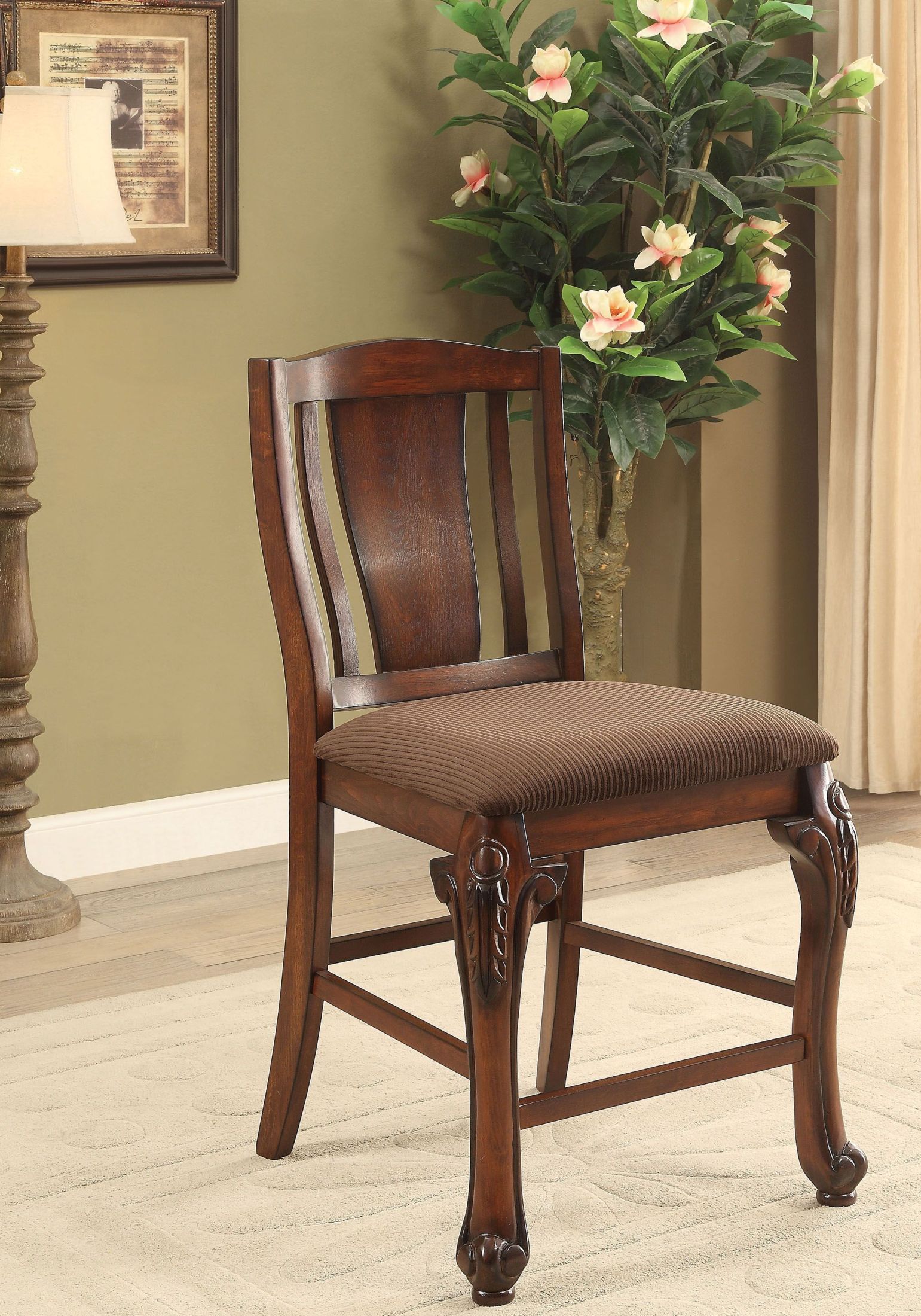 Johannesburg Brown Cherry Counter Height Chair Set Of 2