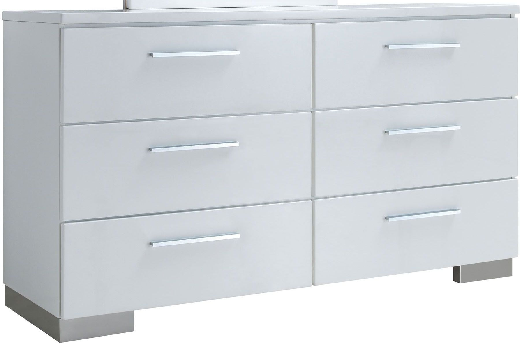 Christie High Gloss White Dresser 1StopBedrooms.