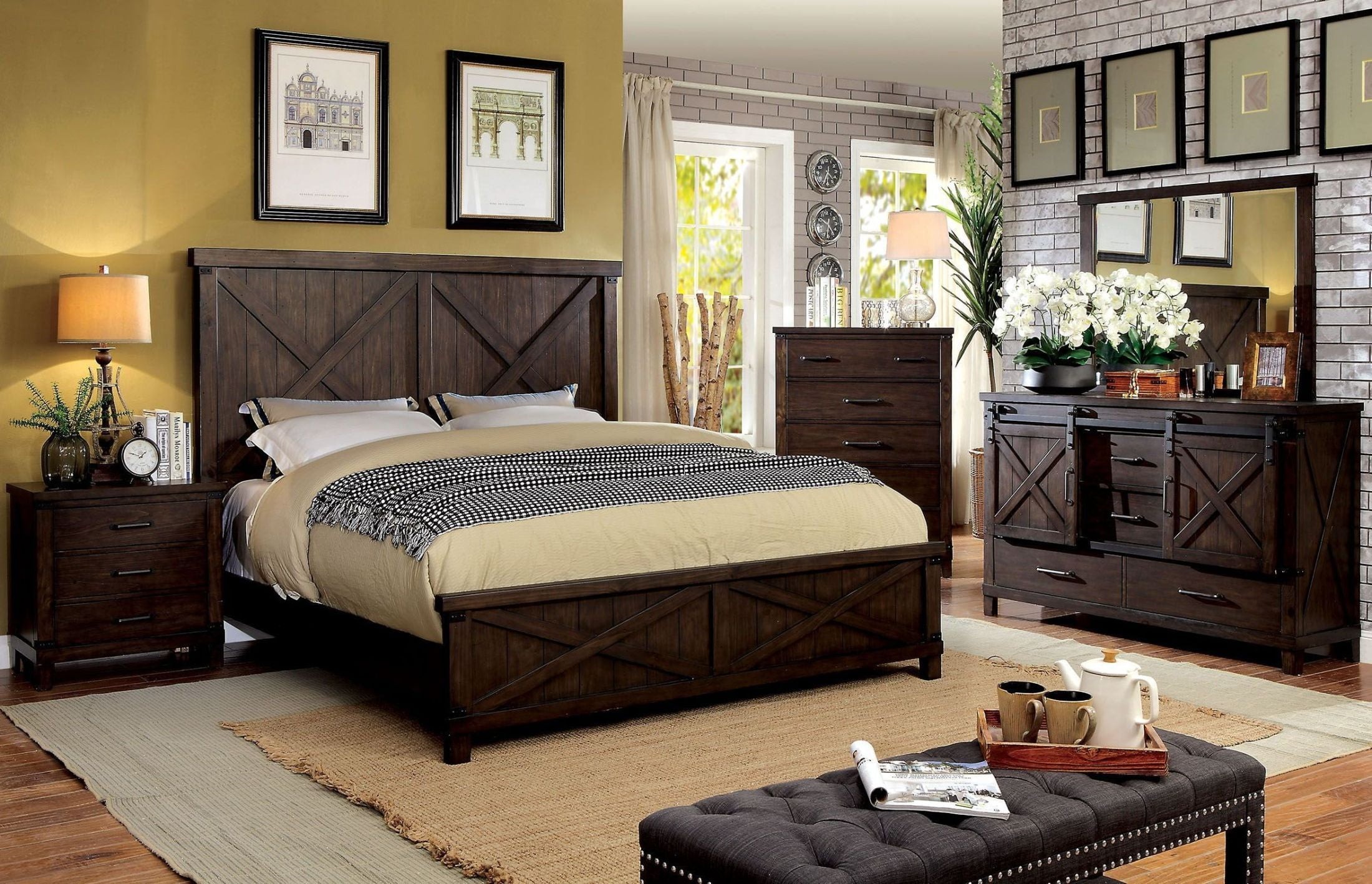 milano walnut bedroom furniture
