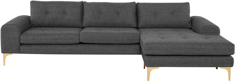 Colyn Dark Grey Tweed Fabric Sectional Sofa Hgsc509 1stopbedrooms
