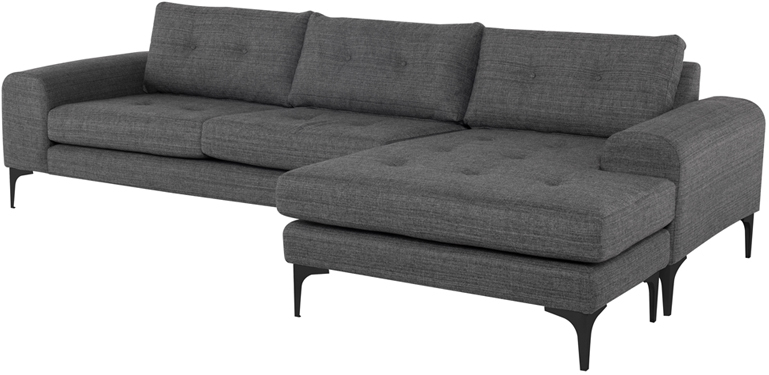 Colyn Dark Grey Tweed Fabric Sectional Sofa Hgsc514 1stopbedrooms