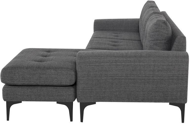 Colyn Dark Grey Tweed Fabric Sectional Sofa Hgsc514 1stopbedrooms