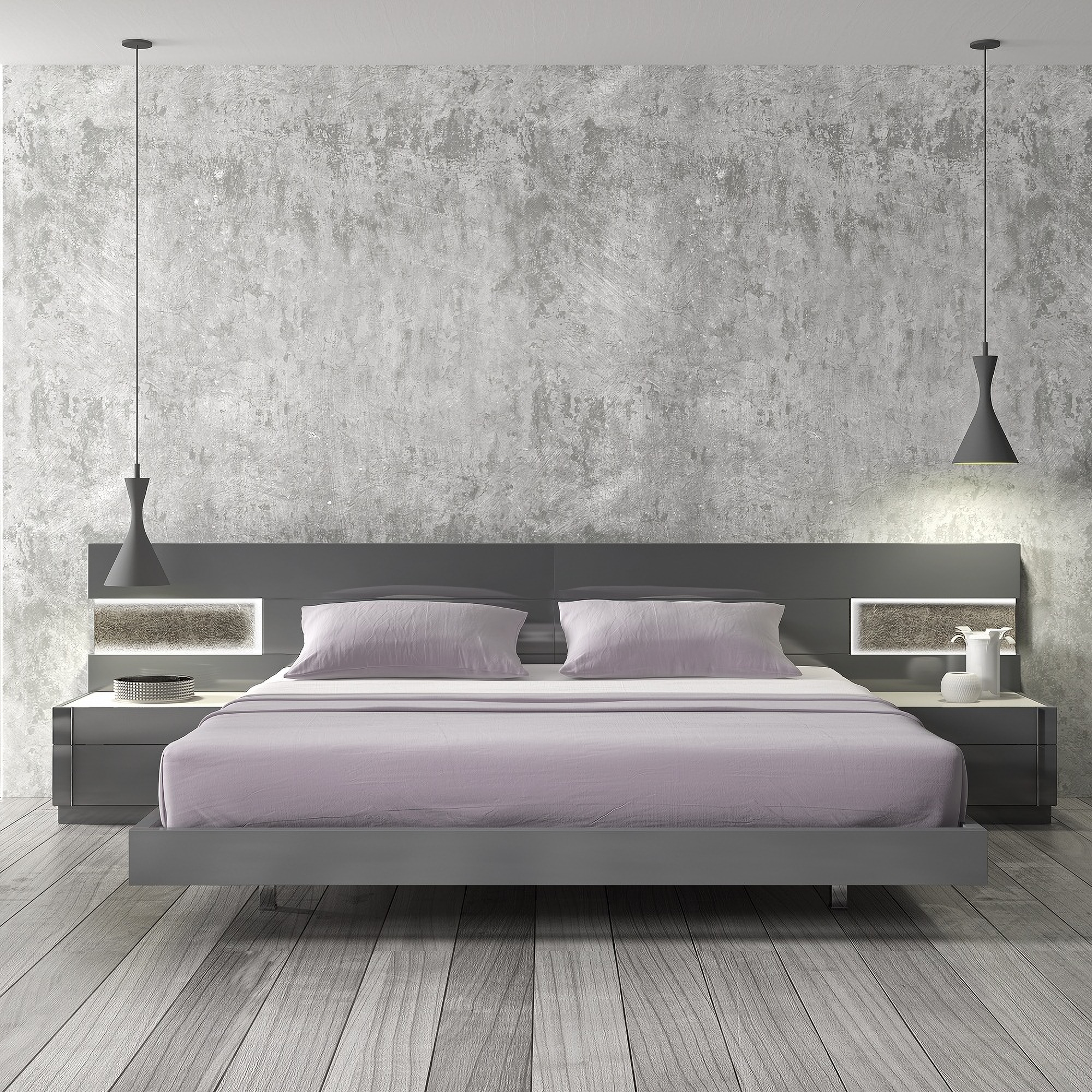 J M Braga Natural Grey Lacquer Platform Bedroom Set Braga Natural Grey Lacquer Platform Bedroom Set A Gallery 5
