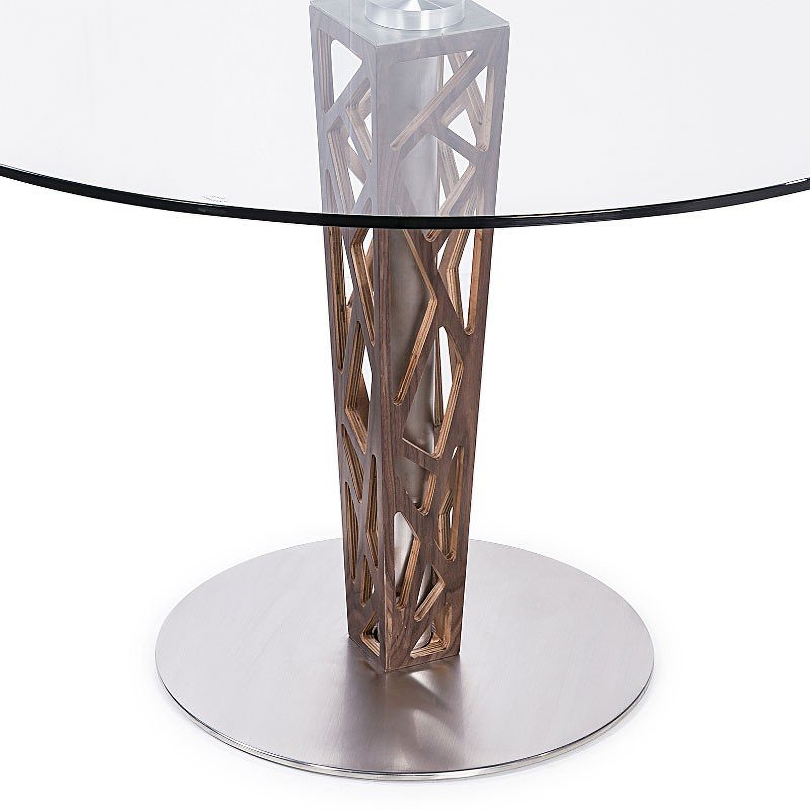 Crystal 48 Inch Clear Tempered Glass Top Round Dining ...