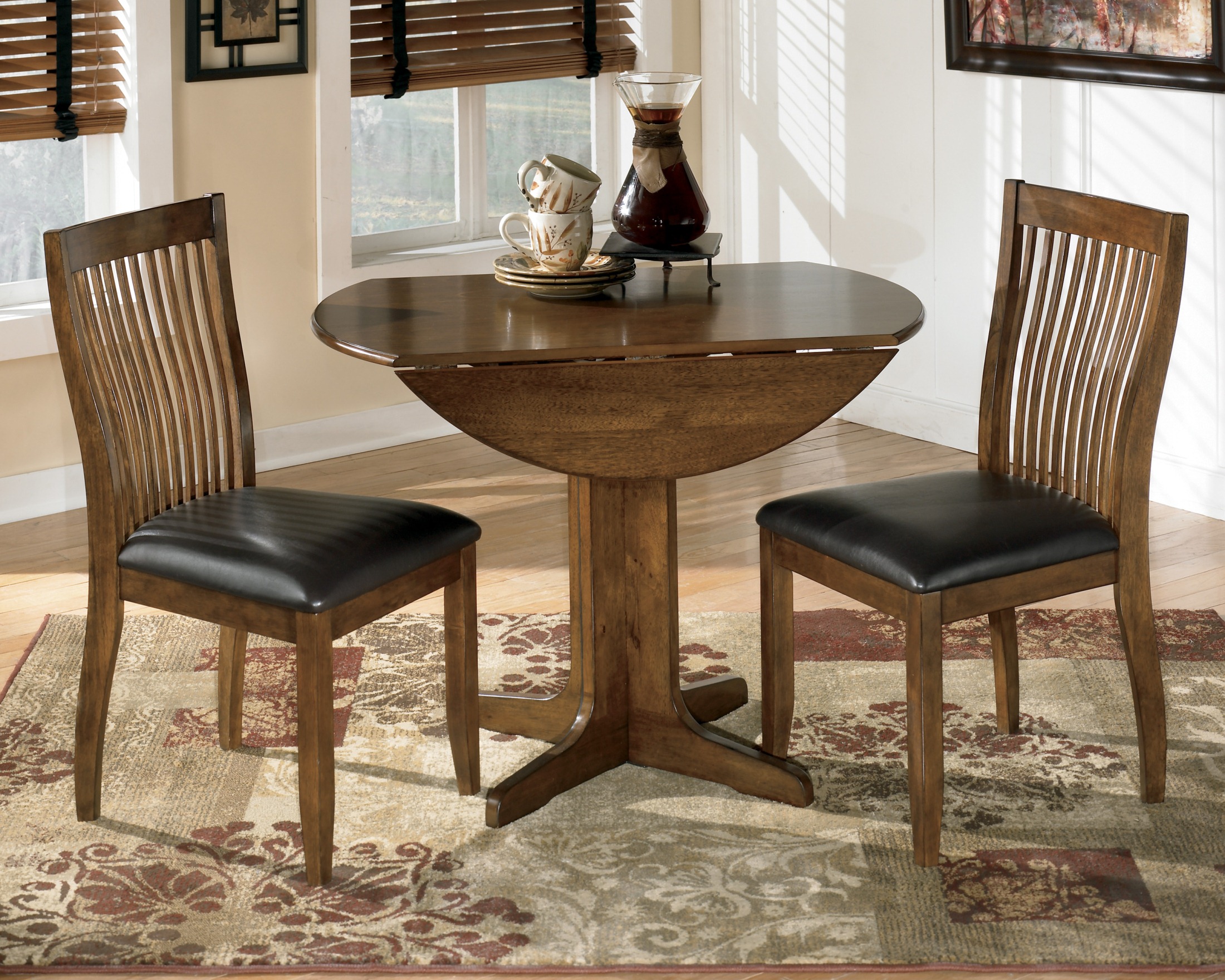 Stuman Round Drop Leaf Dining Table Set 1stopbedrooms