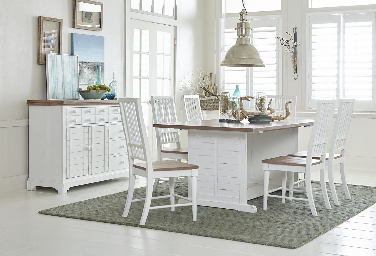 distressed white dining room set