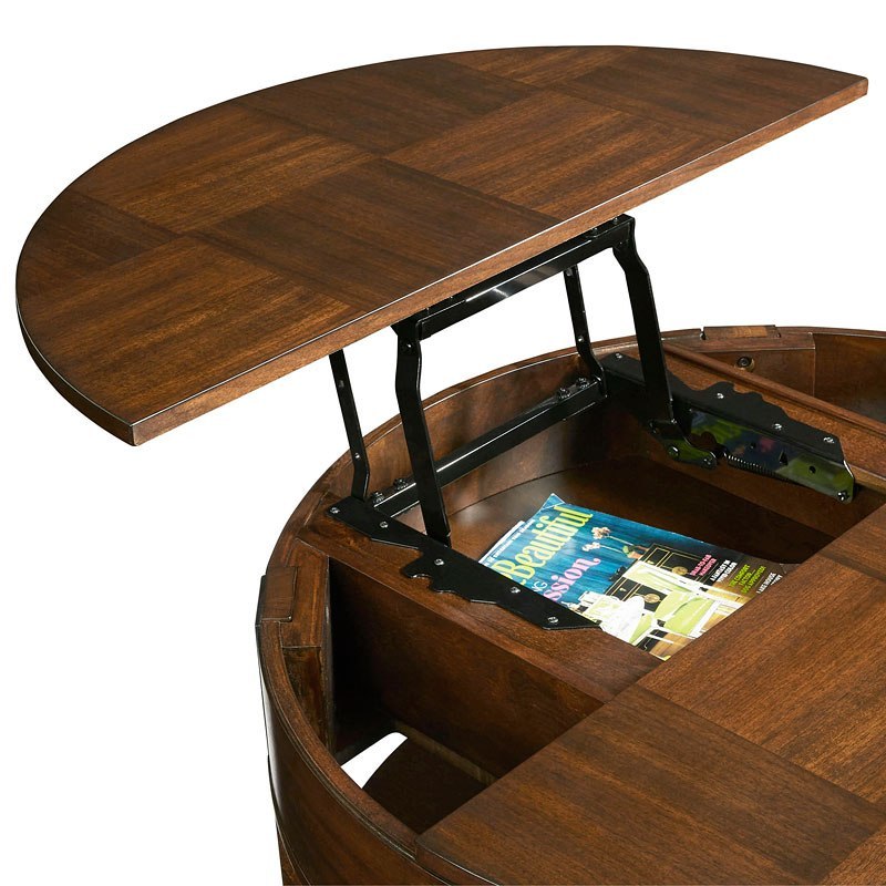 Daytona Regal Walnut Round Lift Top Cocktail Table 1StopBedrooms.