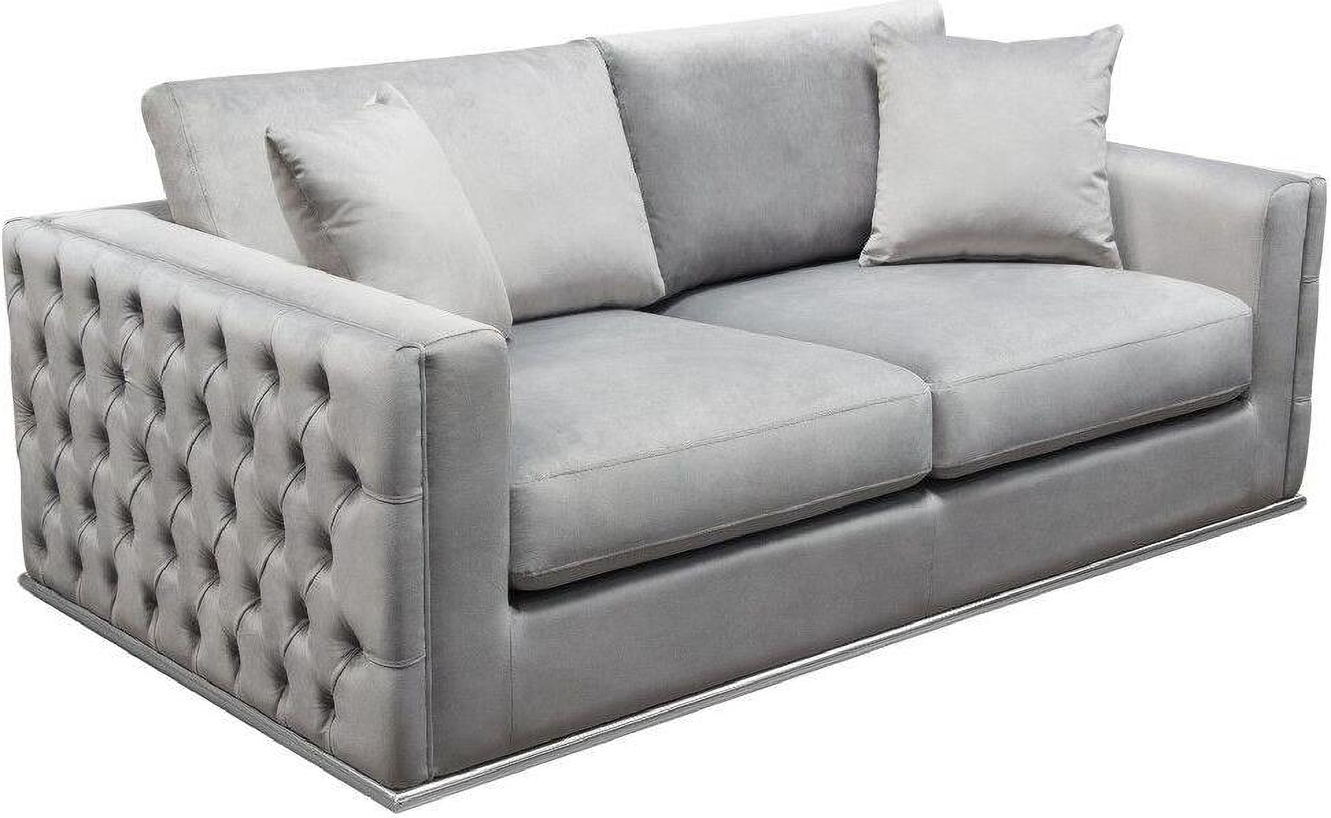 Diamond Sofa Envy Platinum Grey Velvet Loveseat 1StopBedrooms.