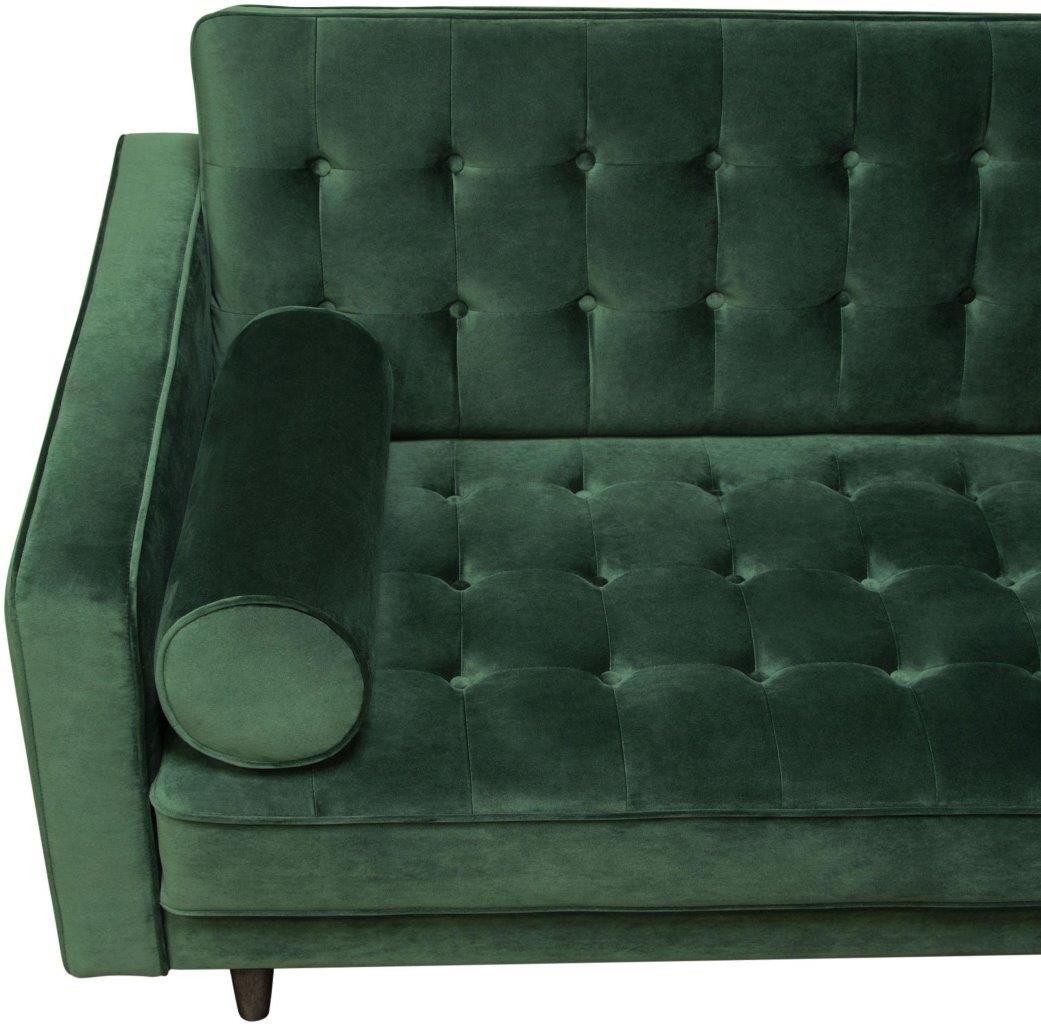 Diamond Sofa Juniper Hunter Green Tufted Sofa with Pillows - 1StopBedrooms.