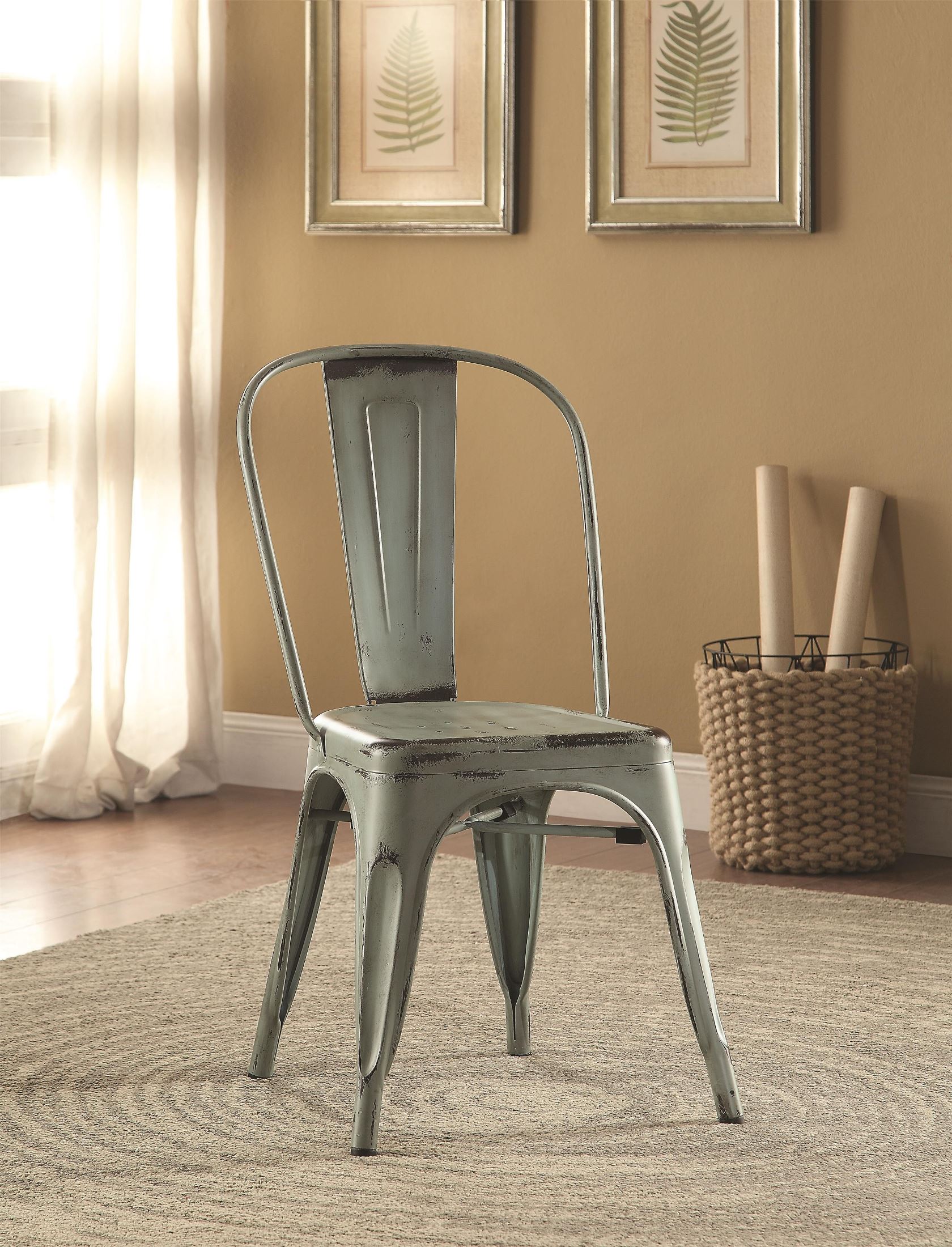 Coaster Bellevue Blue Metal Dining Chair Set Of 4 Oswego Bellevue Blue Metal Dining Chair Set Of 4 Media Gallery 1