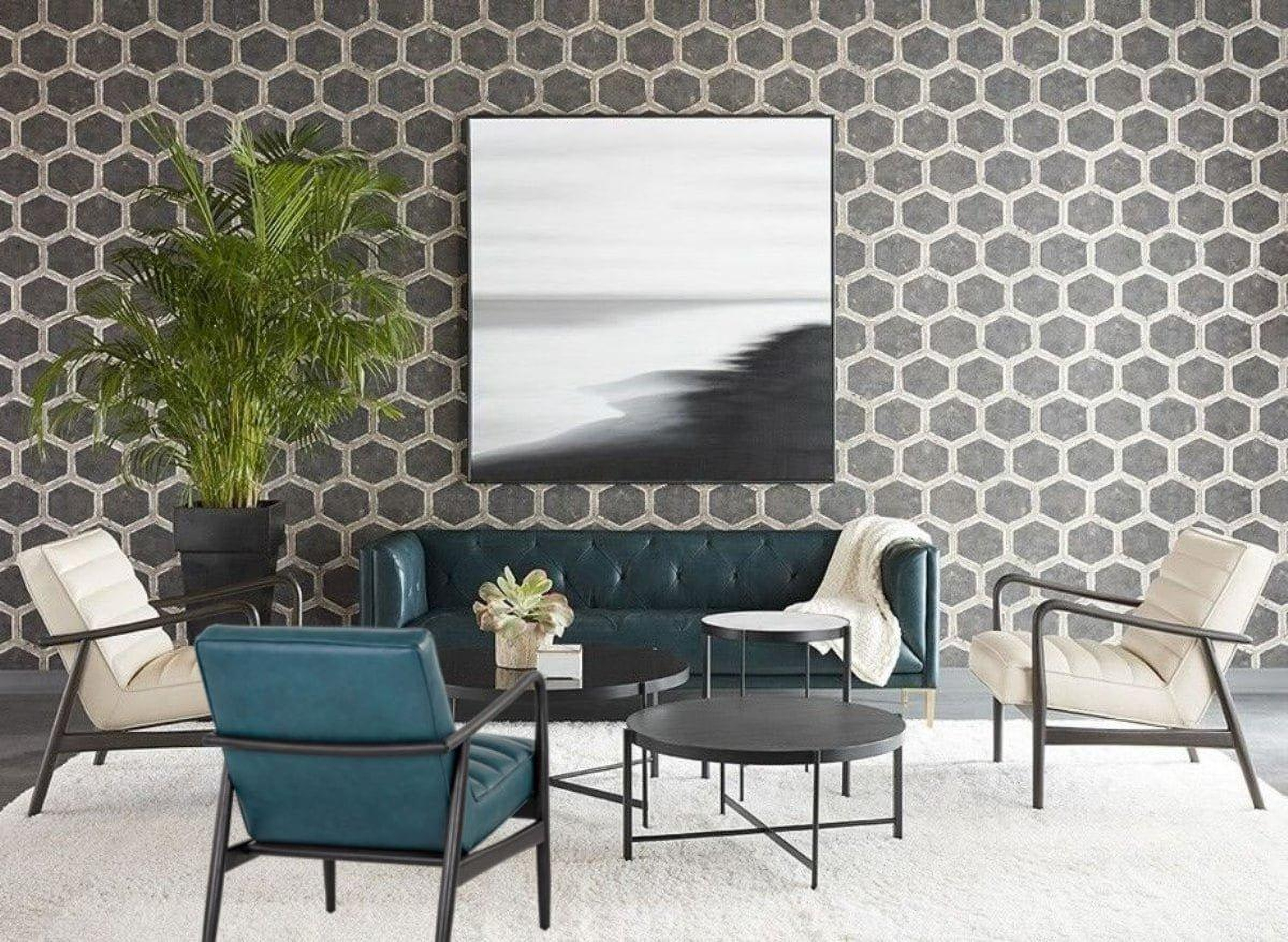 Directions Vintage Peacock Leather Westin Living Room Set