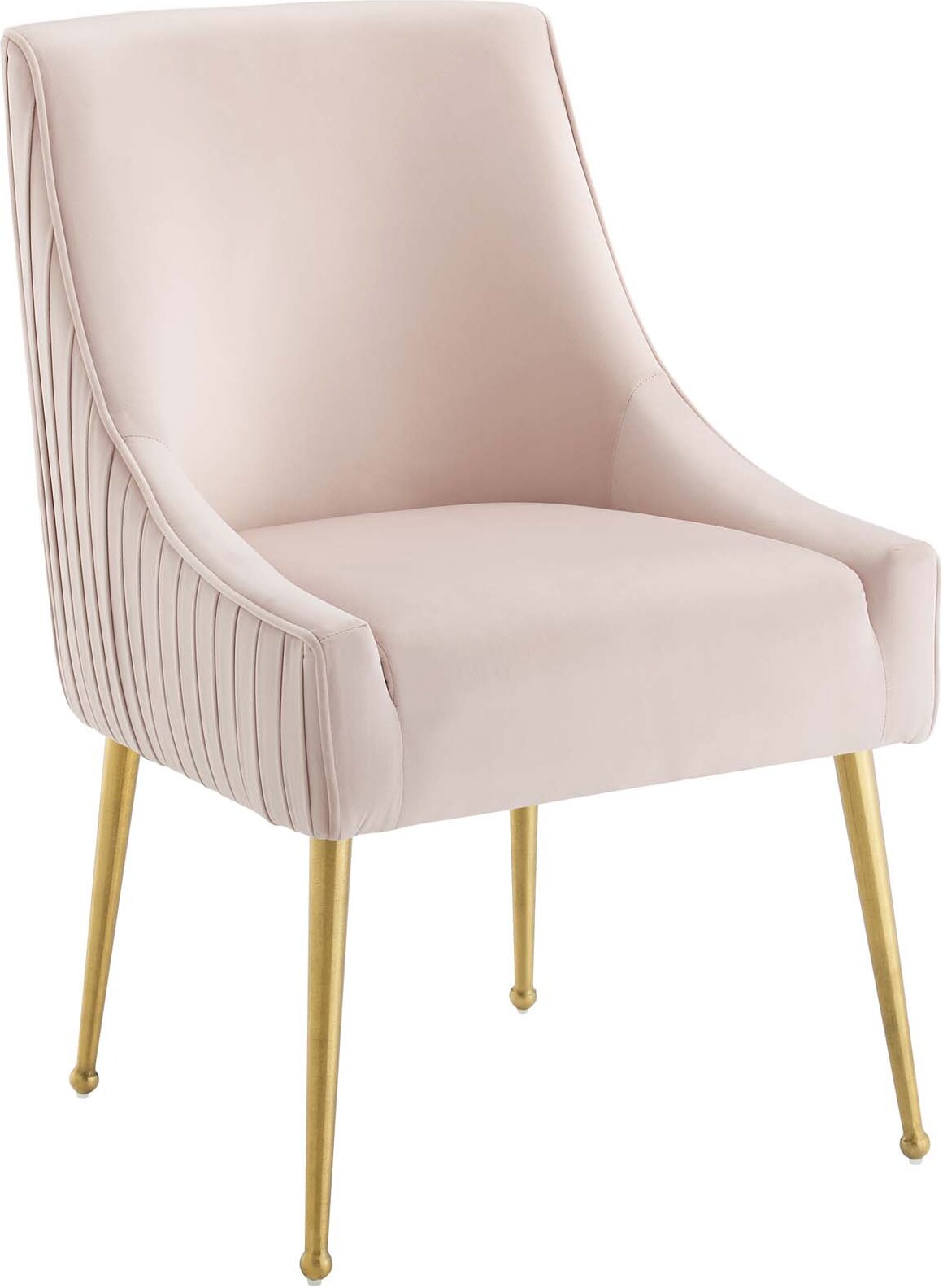 Discern Pink Pleated Back Upholstered Performance Velvet ...