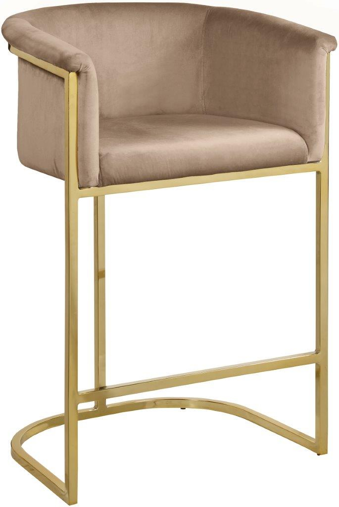 Donatella Beige Velvet Stool 700BeigeC 1StopBedrooms.