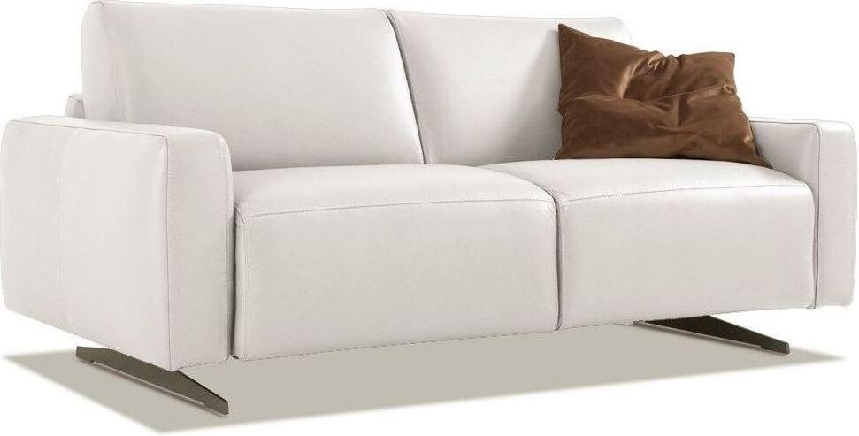 Donna White Chic Leather Full Sofa, White Leather Sleeper