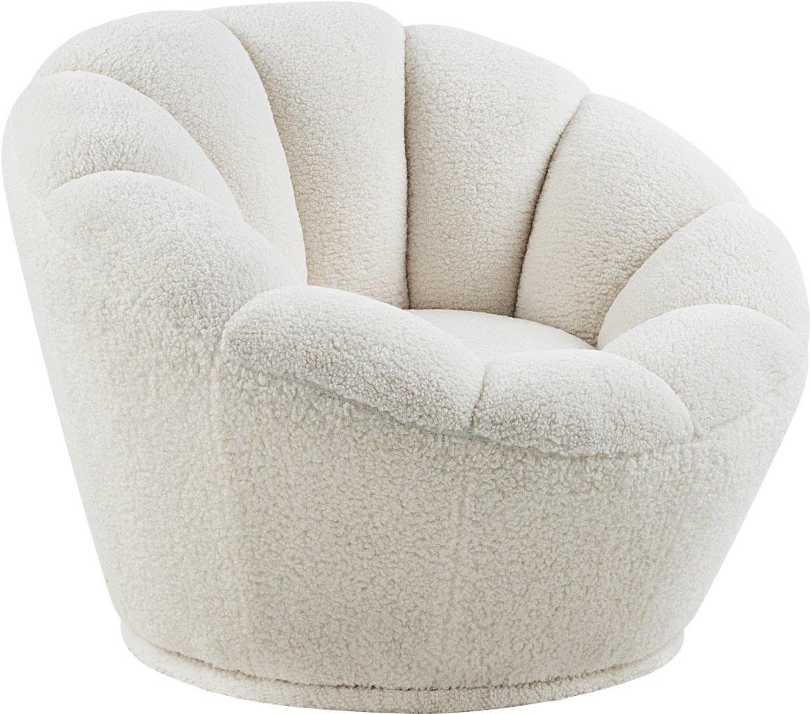Dream White Faux Sheepskin Fur Accent Chair 1StopBedrooms.