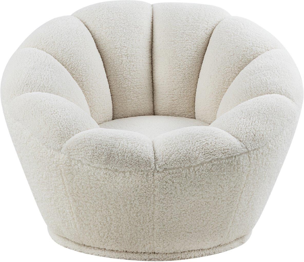 Dream White Faux Sheepskin Fur Accent Chair 1StopBedrooms.