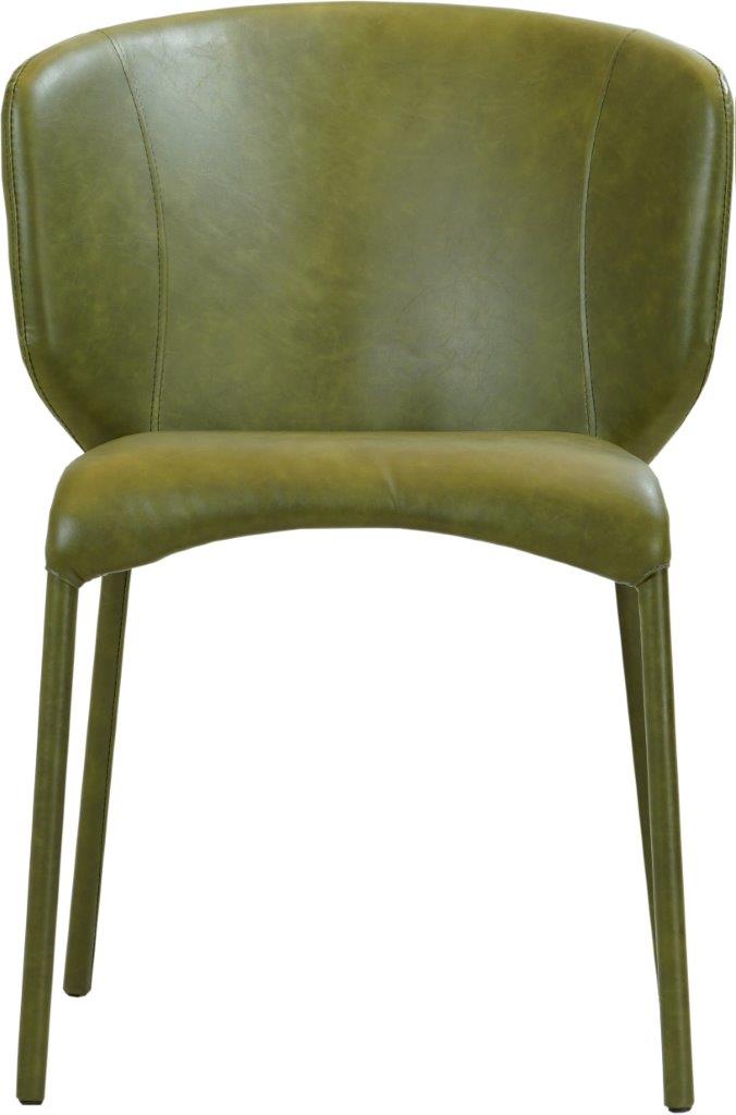Drew Olive Green Faux Leather Dining Chair Set Of 2 1stopbedrooms