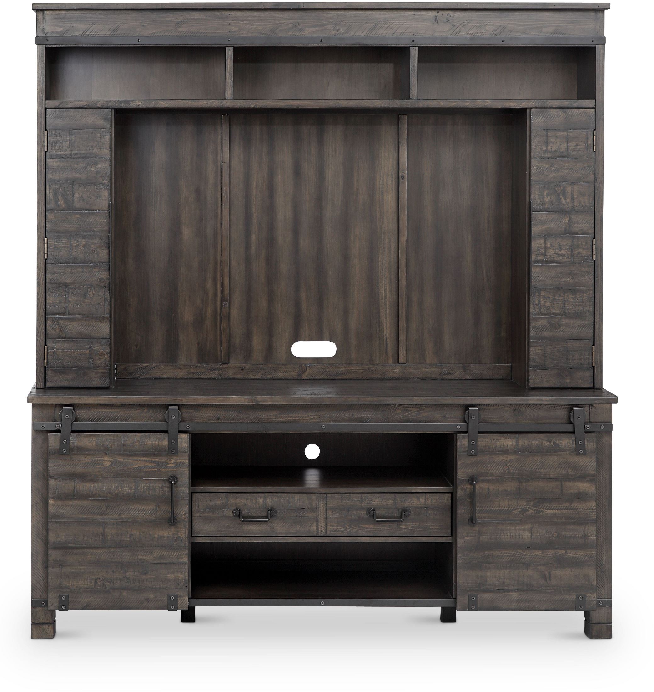 Abington Weathered Charcoal Entertainment Wall - 1StopBedrooms.