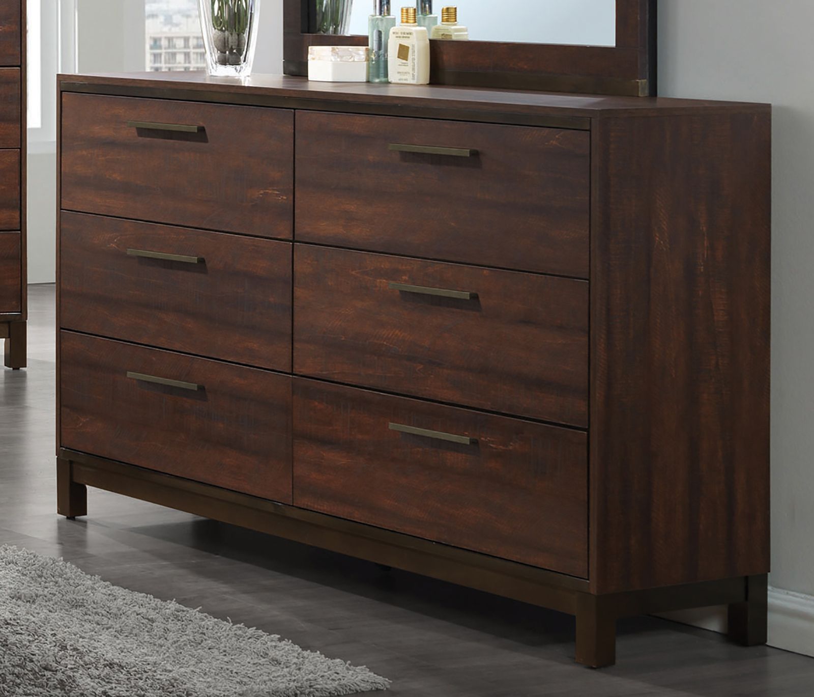 Edmonton Rustic Tobacco Platform Bedroom Set - 1StopBedrooms.