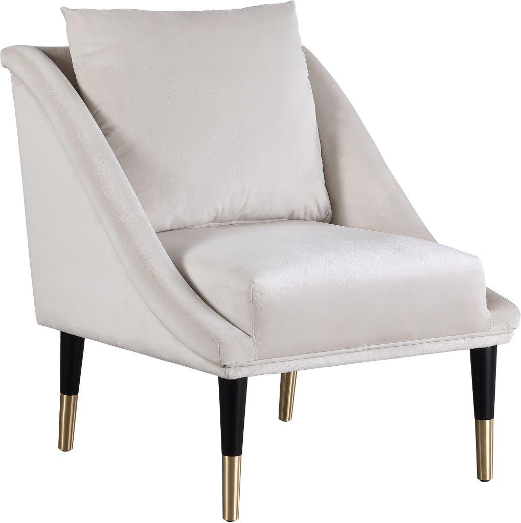 Elegante Cream Velvet Accent Chair - 1StopBedrooms.