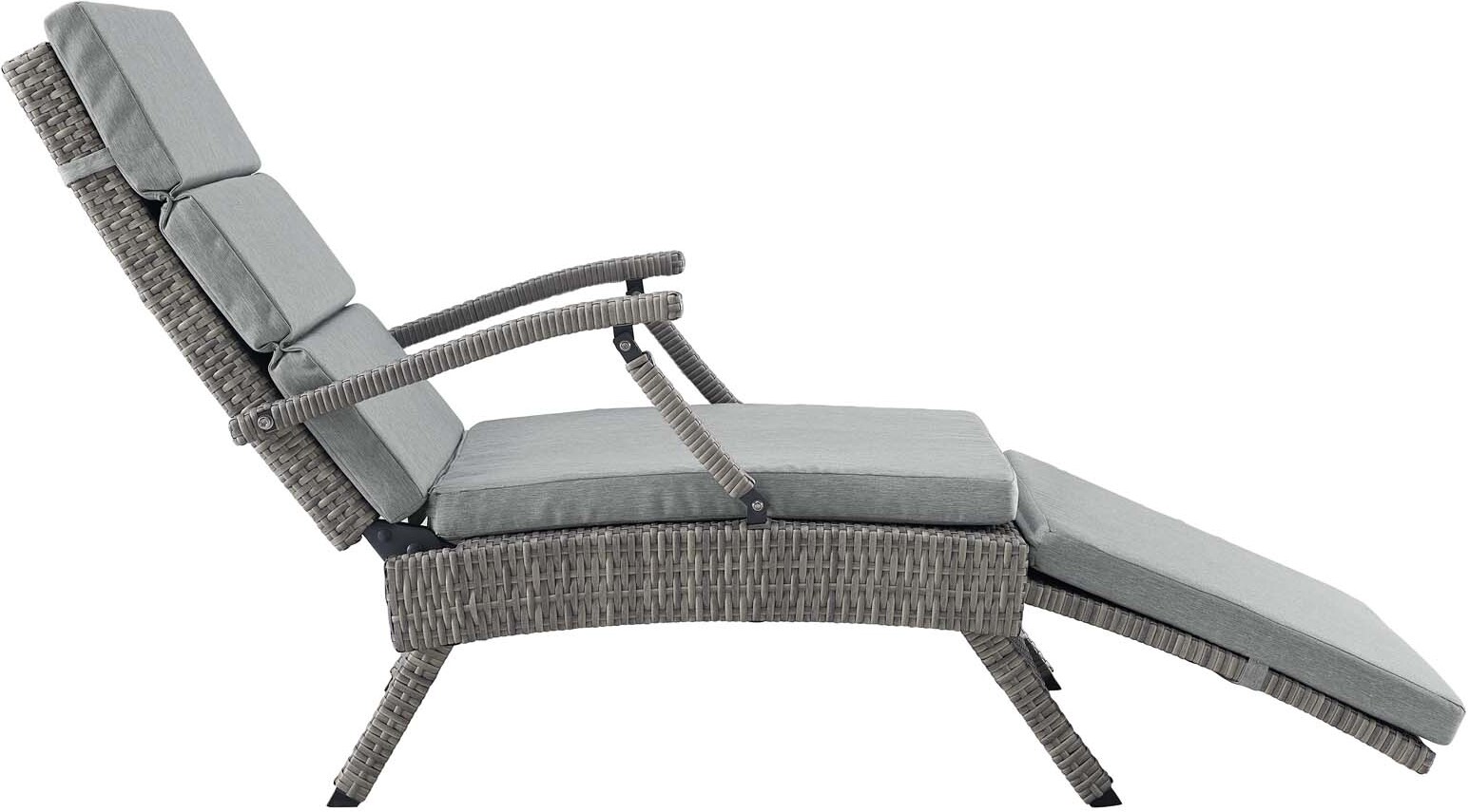 Envisage Light Gray Gray Chaise Outdoor Patio Wicker ...