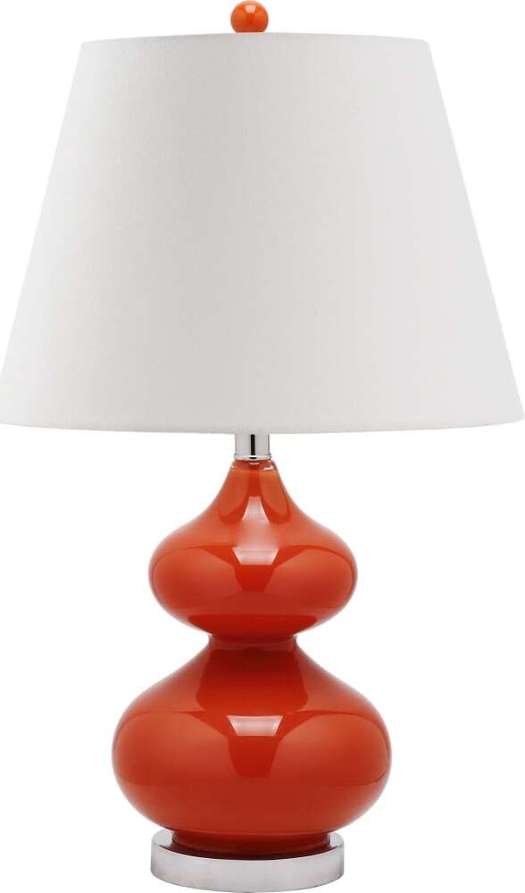 Eva Blood Orange and Off-White 24 Inch Double Gourd Glass ...